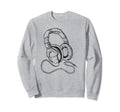 Hip Hop Over Ear Headphones Old Sweatshirt - Minimalist Print for Adults - T-Shirt, Sweatshirt, Hoodie