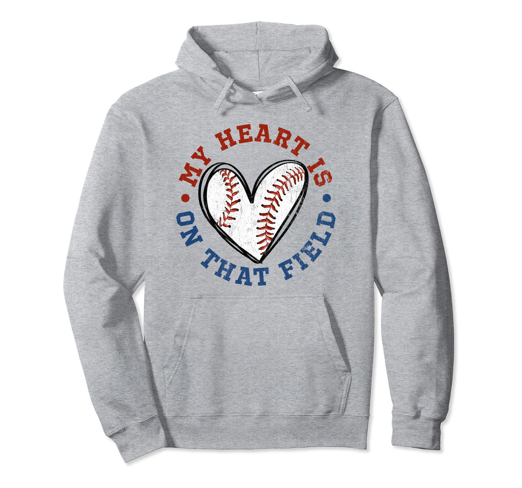 My Heart Is That Field Baseball Lover Hoodie - Minimalist Print for Adults - T-Shirt, Sweatshirt, Hoodie