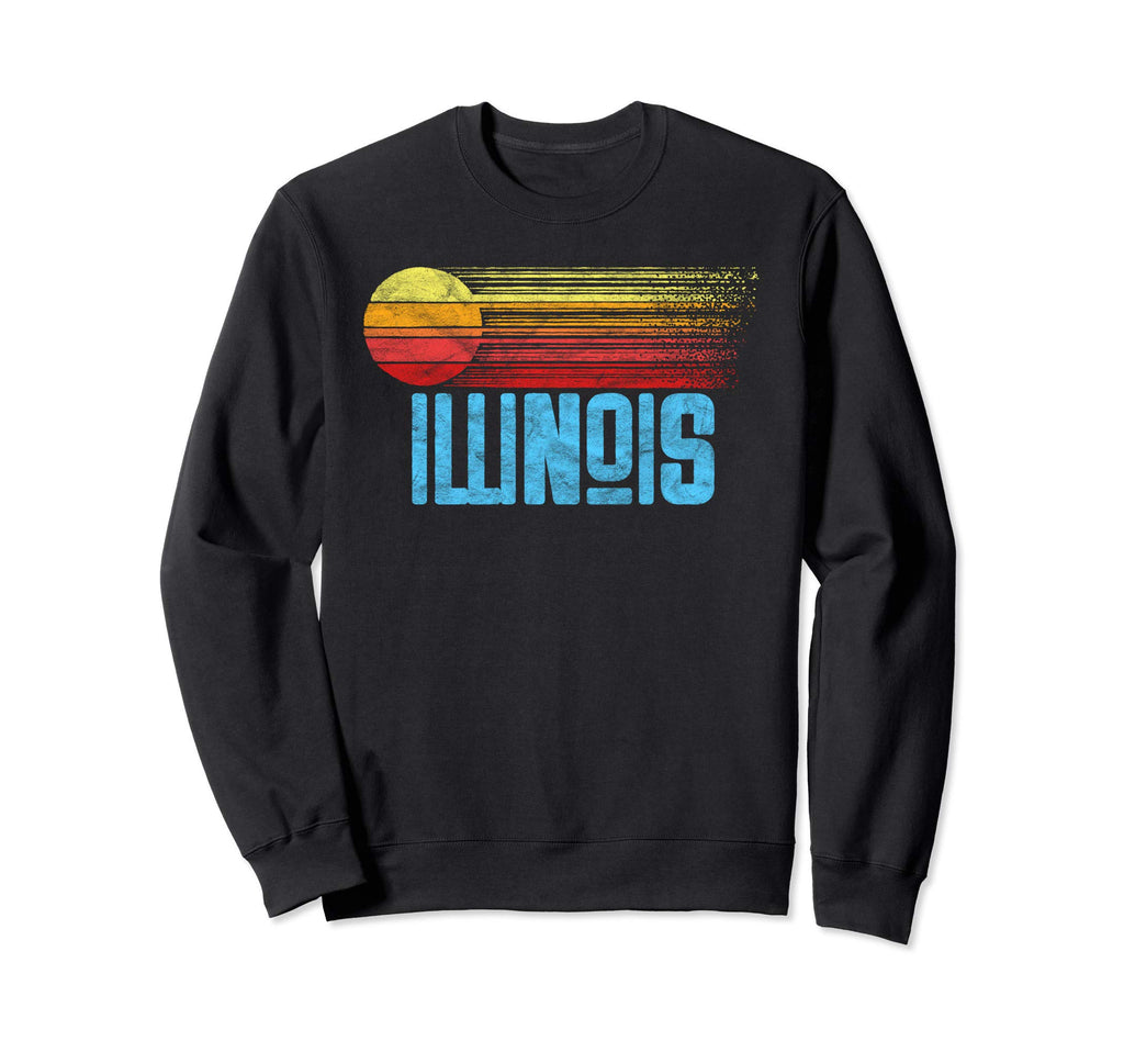 Illinois Distressed Sun Sweatshirt - Unique Graphic for Adults - T-Shirt, Sweatshirt, Hoodie
