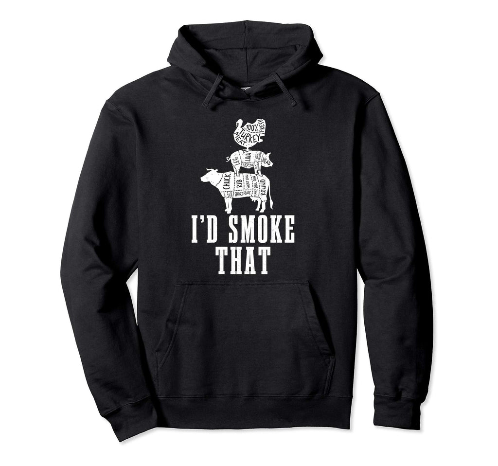 Id Smoke That Mens Cow Pig Turkey Hoodie - Trendy Graphic for Adults - T-Shirt, Sweatshirt, Hoodie