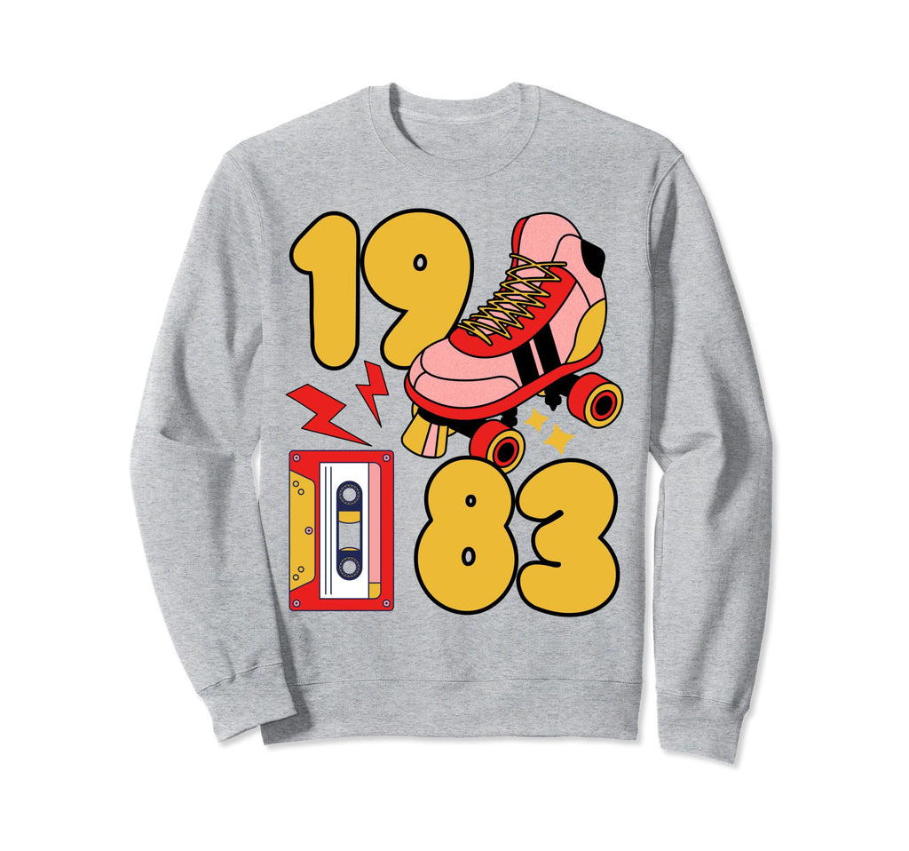 80S Vibes Mixed Tapes Roller Skates Sweatshirt - Graphic Print for Adults - T-Shirt, Sweatshirt, Hoodie