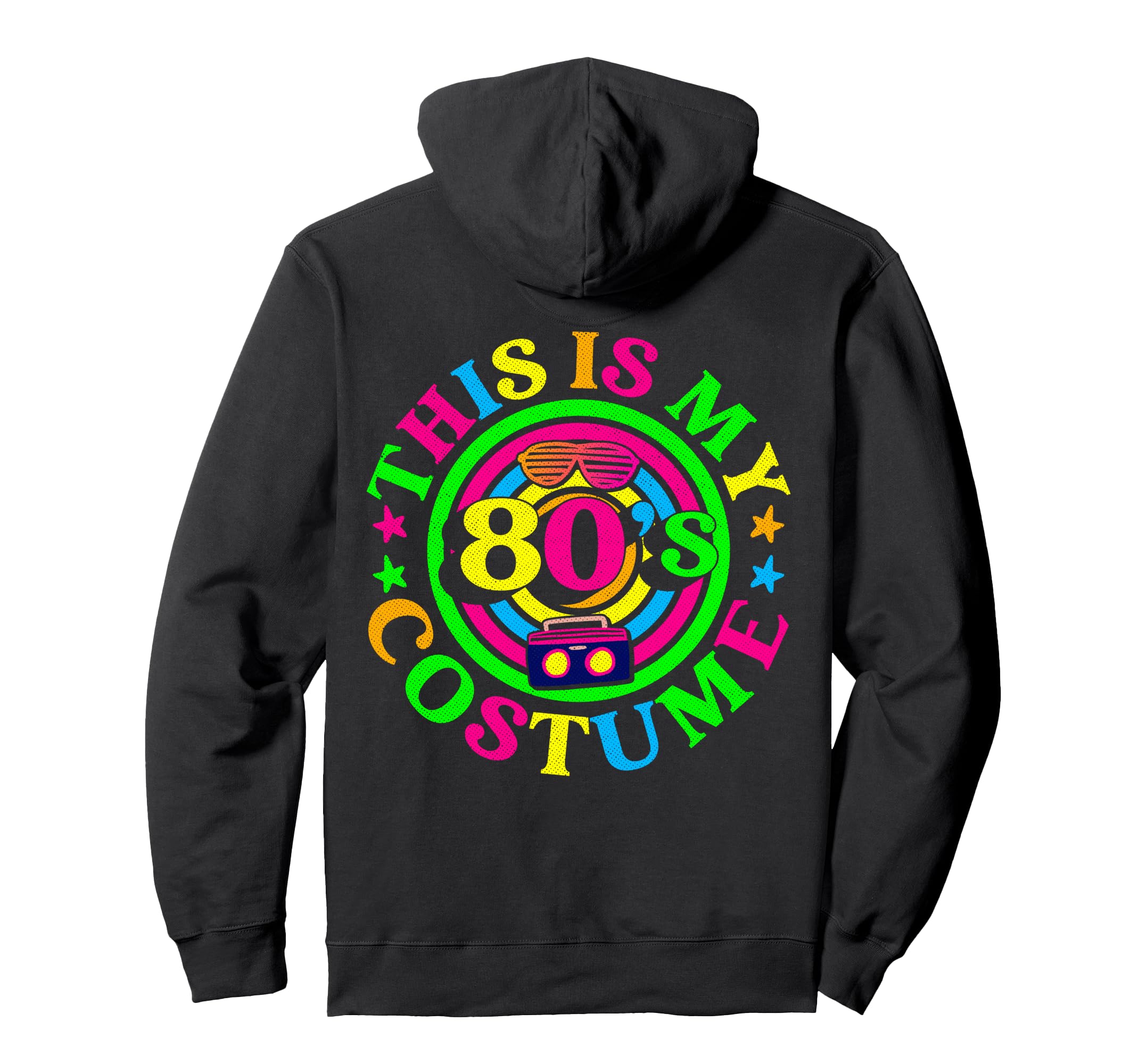 1980S Party Outfit Neon Hoodie - Graphic Print for Adults - T-Shirt, Sweatshirt, Hoodie