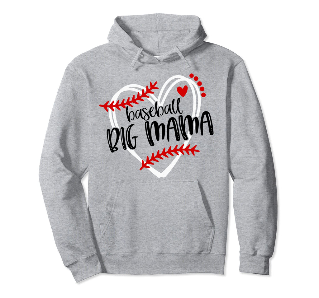 Baseball Big Mama Distressed Heart Hoodie - Custom Art Print for Adults - T-Shirt, Sweatshirt, Hoodie
