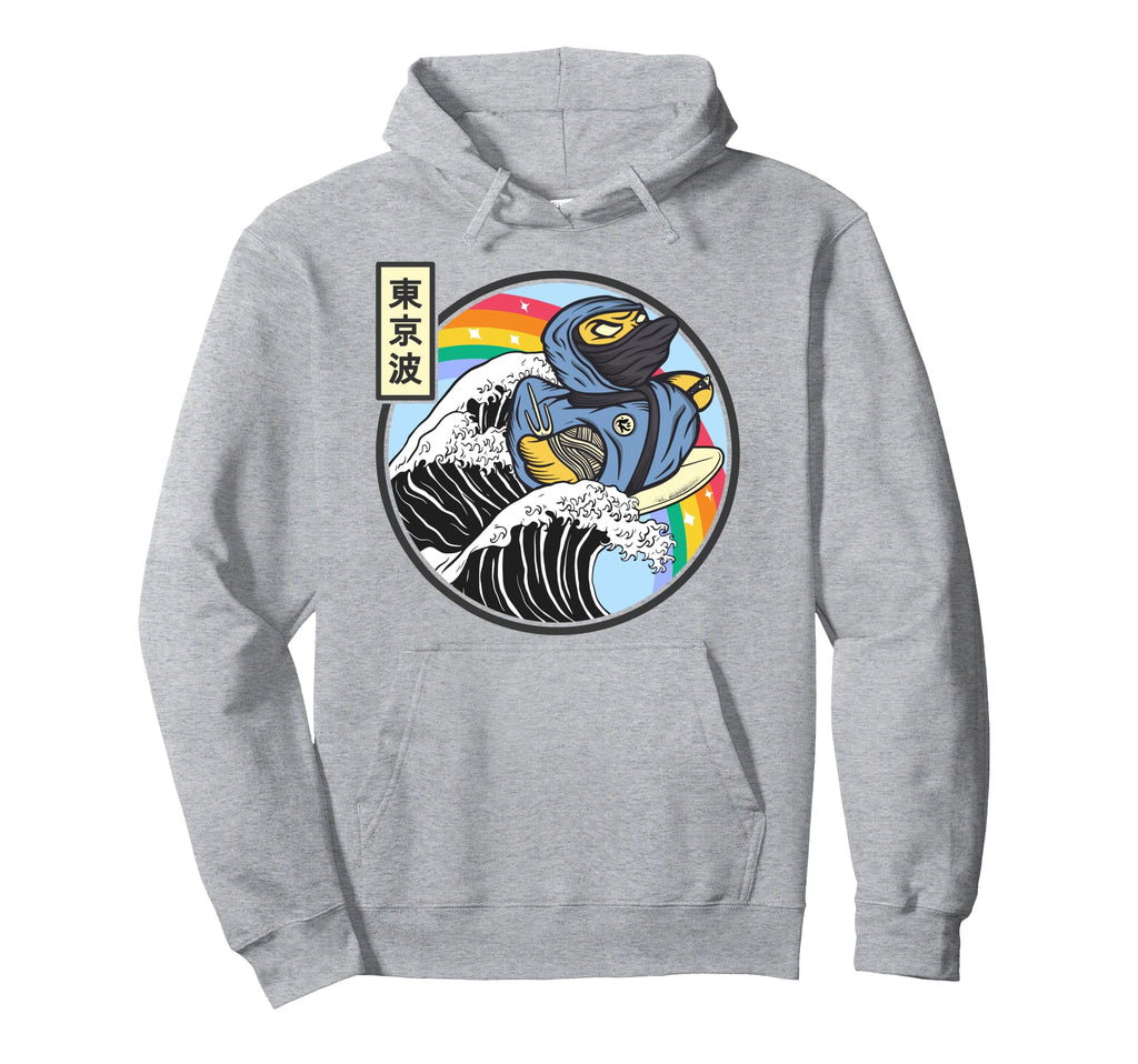 Ninja Rubber Duck Surfing Kanagawa Wave Hoodie - Unique Graphic Unisex - T-Shirt, Sweatshirt, Hoodie