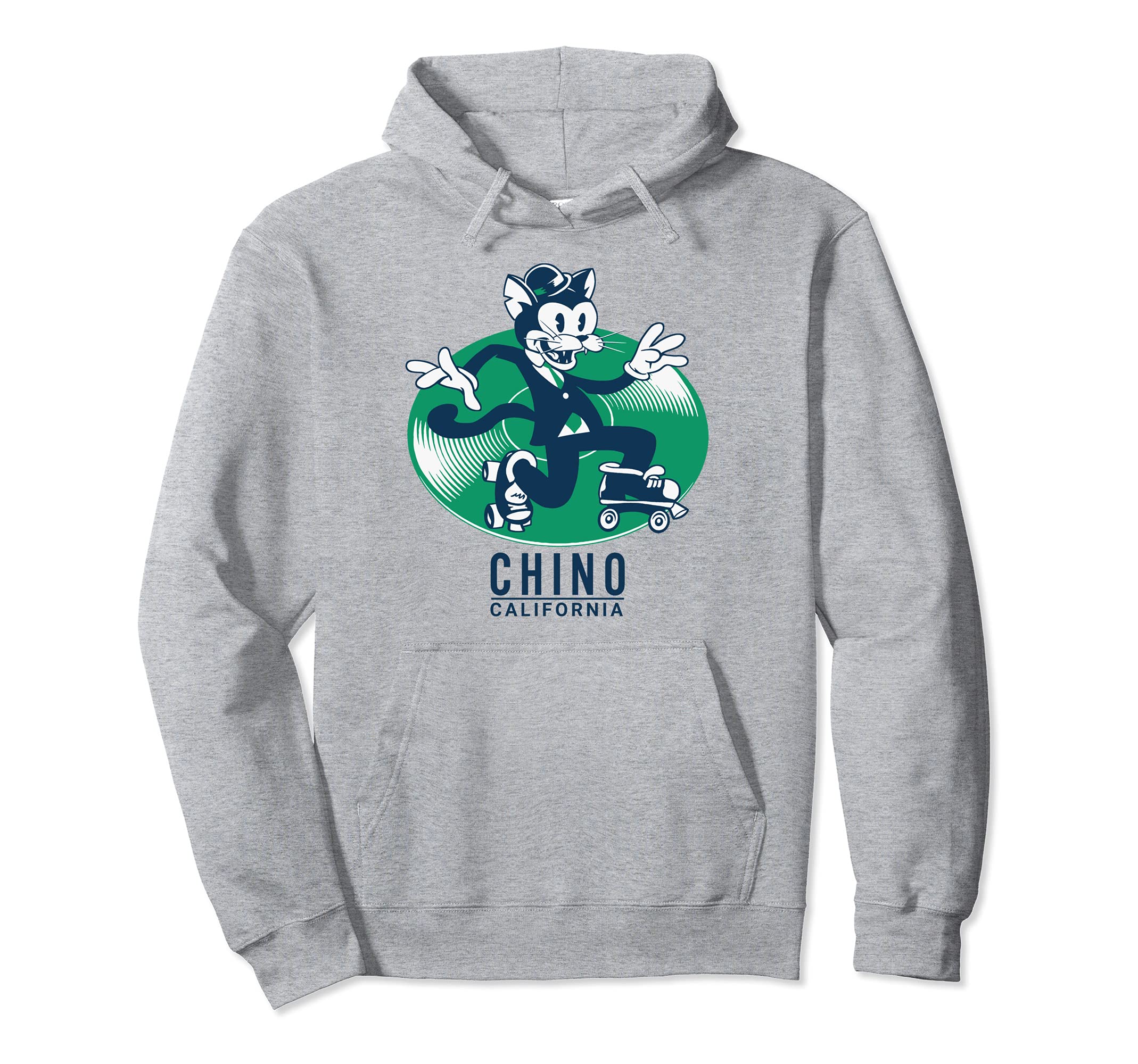 Cat Suit Roller Skating Record Chino Hoodie - Streetwear Style Unisex - T-Shirt, Sweatshirt, Hoodie