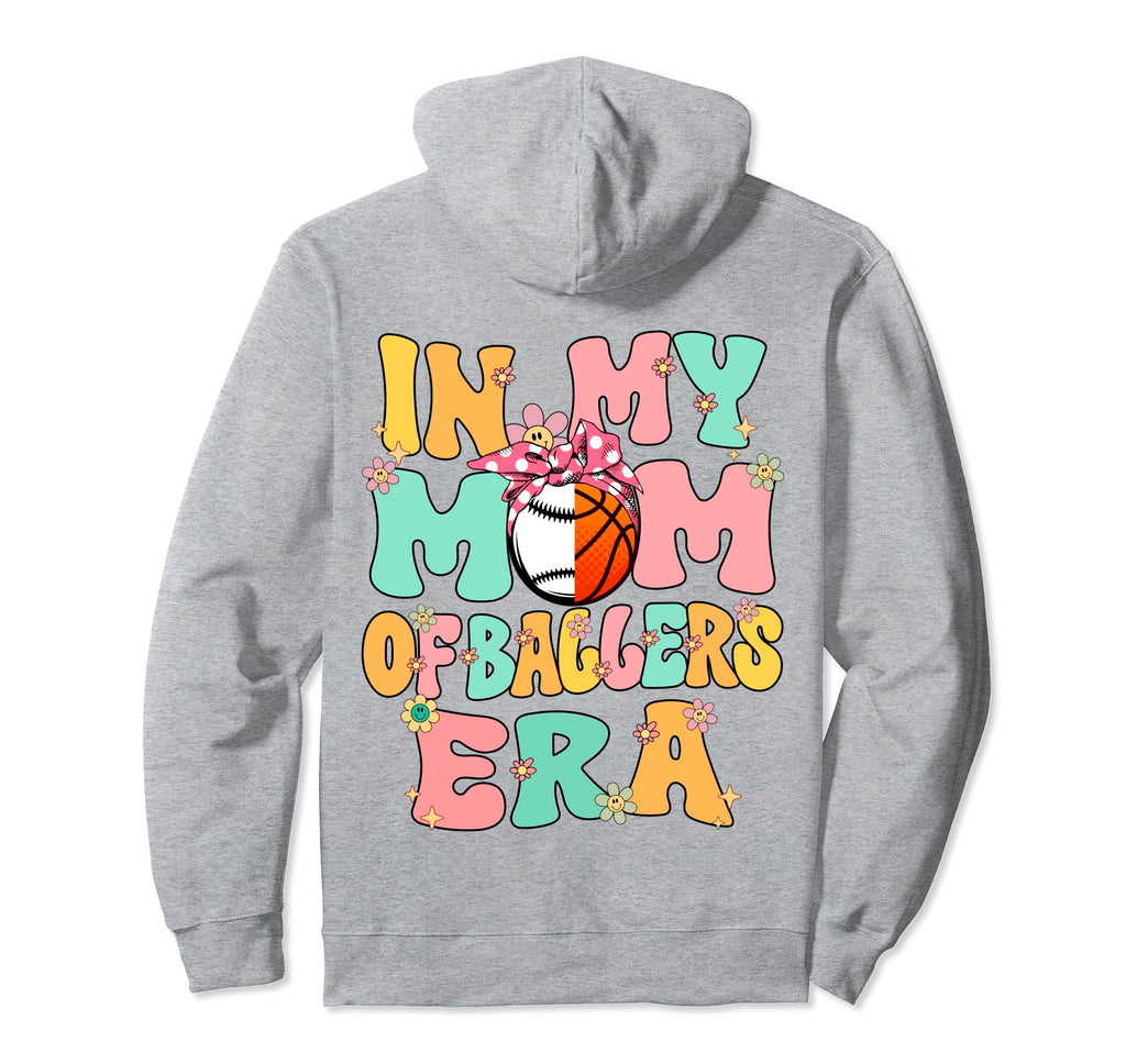 My Mom Ballers Era Groovy Baseball Hoodie - Graphic Print Men Women - T-Shirt, Sweatshirt, Hoodie