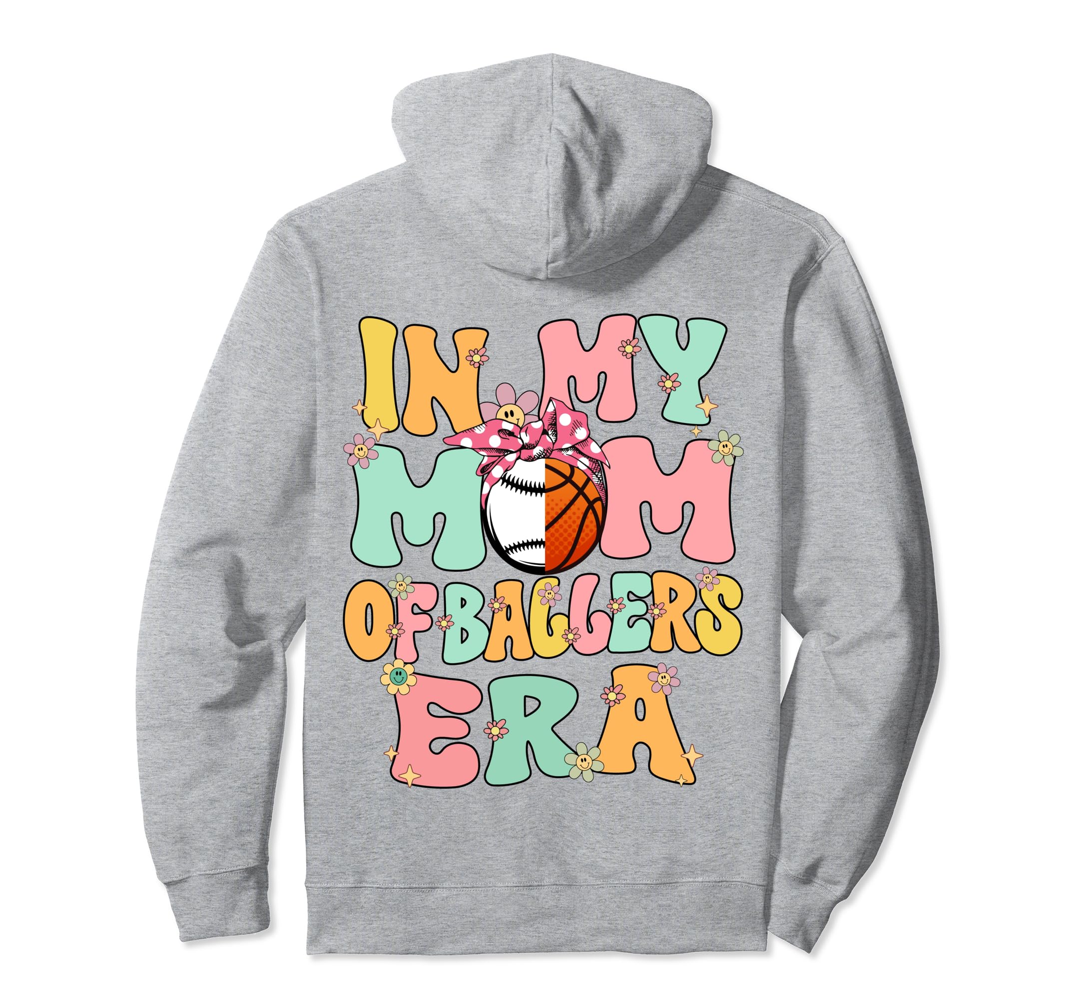 My Mom Ballers Era Groovy Baseball Hoodie - Graphic Print Men Women - T-Shirt, Sweatshirt, Hoodie