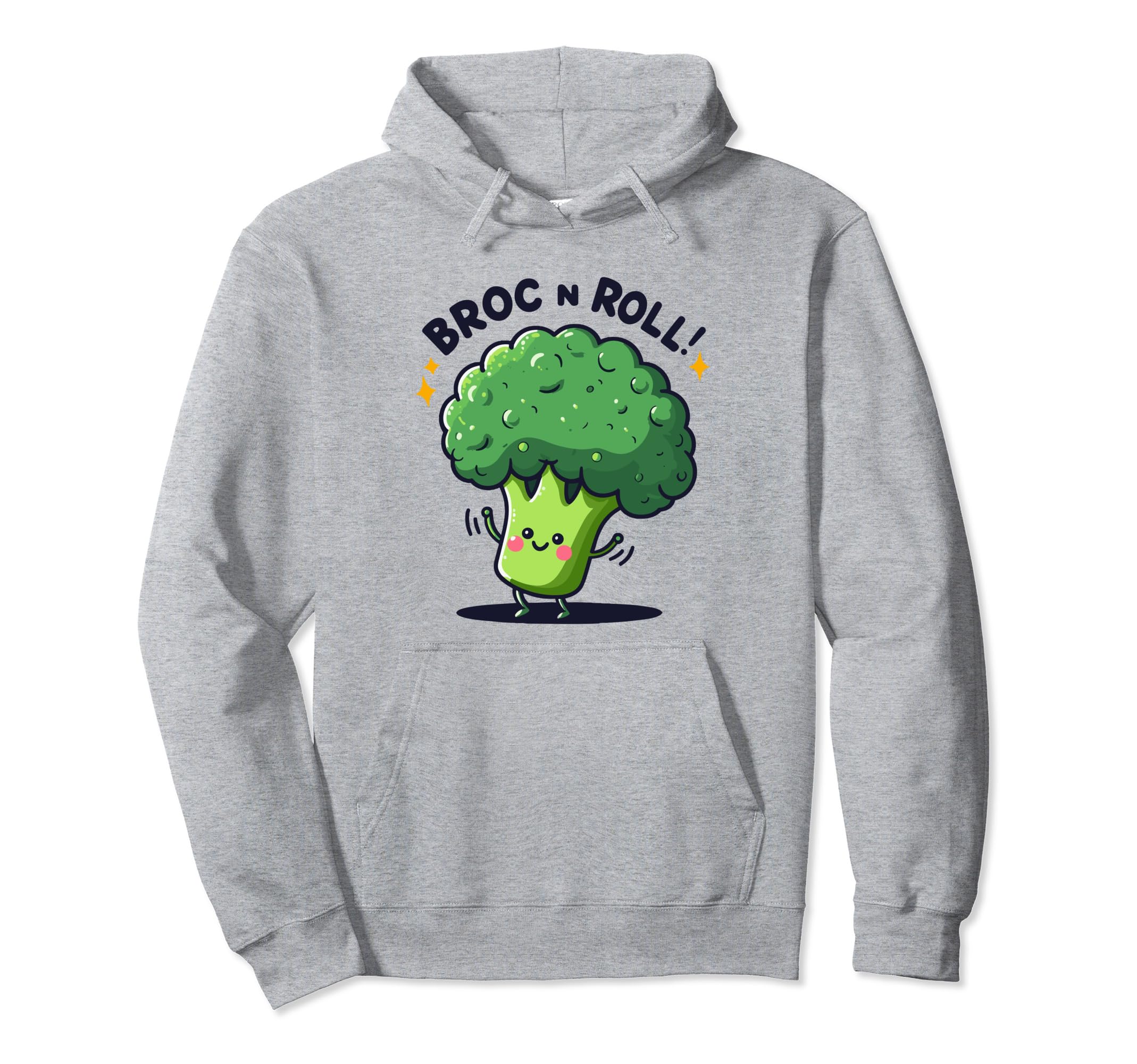 Rockin Broccoli Broc N Roll Music Hoodie - Casual Everyday Wear Unisex - T-Shirt, Sweatshirt, Hoodie