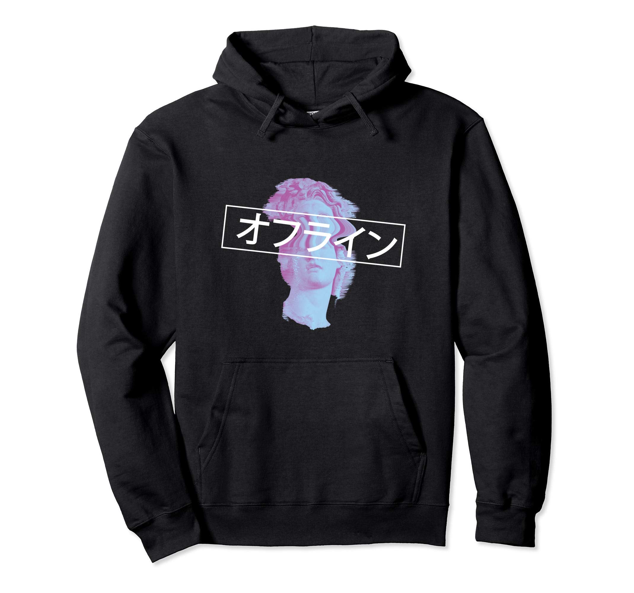 Glitch Japanese Retrowave Synthwave Hoodie - Custom Art Print Men Women - T-Shirt, Sweatshirt, Hoodie