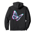 Aesthetic Butterfly Glitch E E Back Hoodie - Casual Everyday Wear Unisex - T-Shirt, Sweatshirt, Hoodie