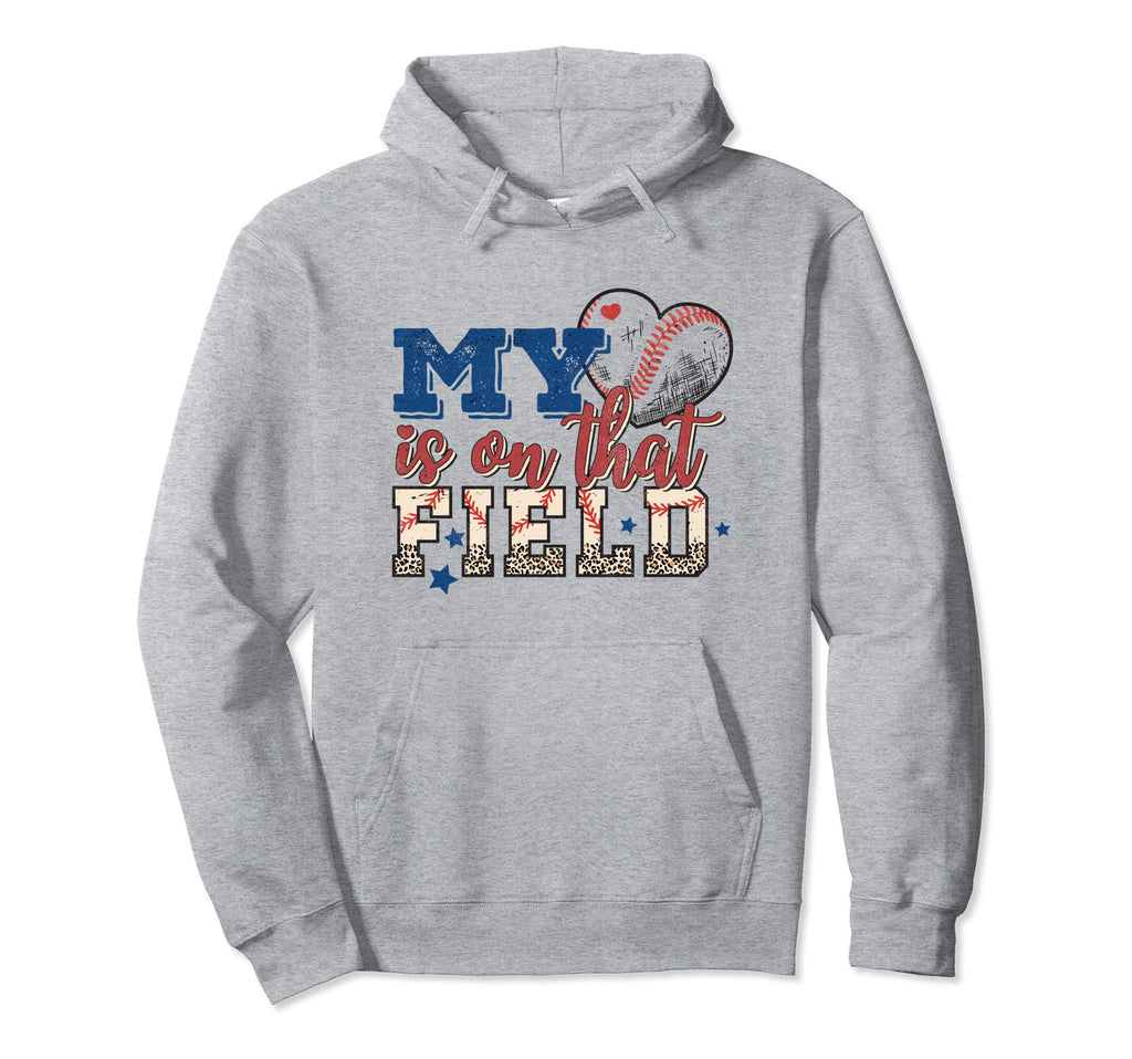 My Heart Is That Field Leopard Baseball Hoodie - Fun Novelty Design Unisex - T-Shirt, Sweatshirt, Hoodie