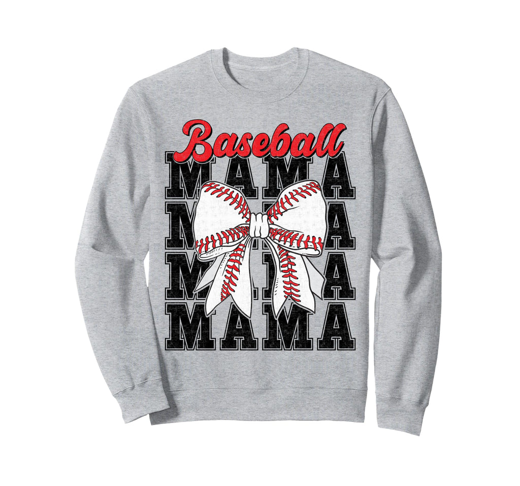 Baseball Mama Coquette Bow Game Day Sweatshirt - Streetwear Style Unisex - T-Shirt, Sweatshirt, Hoodie