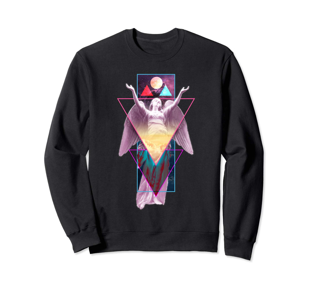 Vaporwave Angel Statue Wings Pastel Sweatshirt - Unique Graphic for Adults - T-Shirt, Sweatshirt, Hoodie