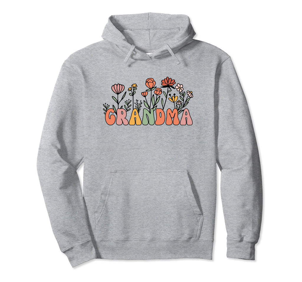 Boho Groovy Wildflower Grandma Hoodie - Casual Everyday Wear Unisex - T-Shirt, Sweatshirt, Hoodie