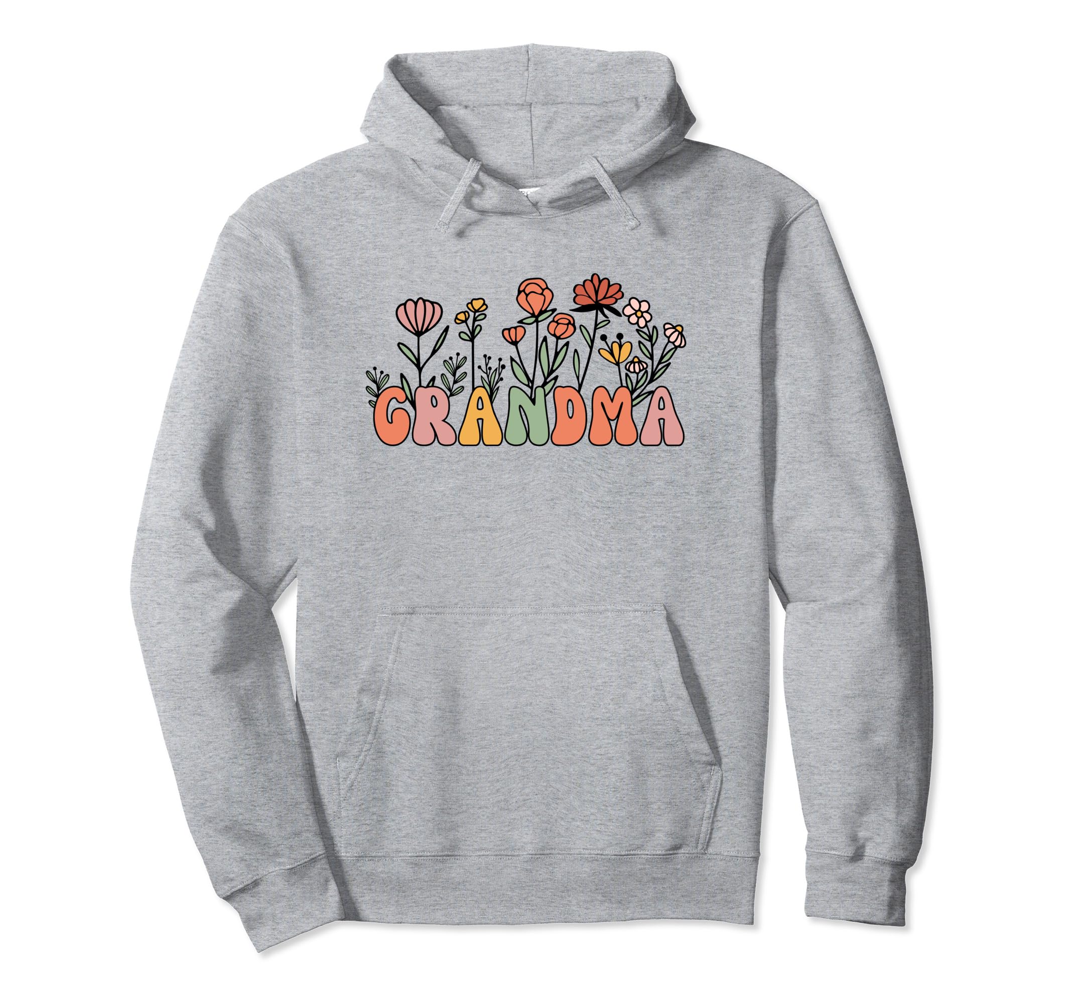 Boho Groovy Wildflower Grandma Hoodie - Casual Everyday Wear Unisex - T-Shirt, Sweatshirt, Hoodie