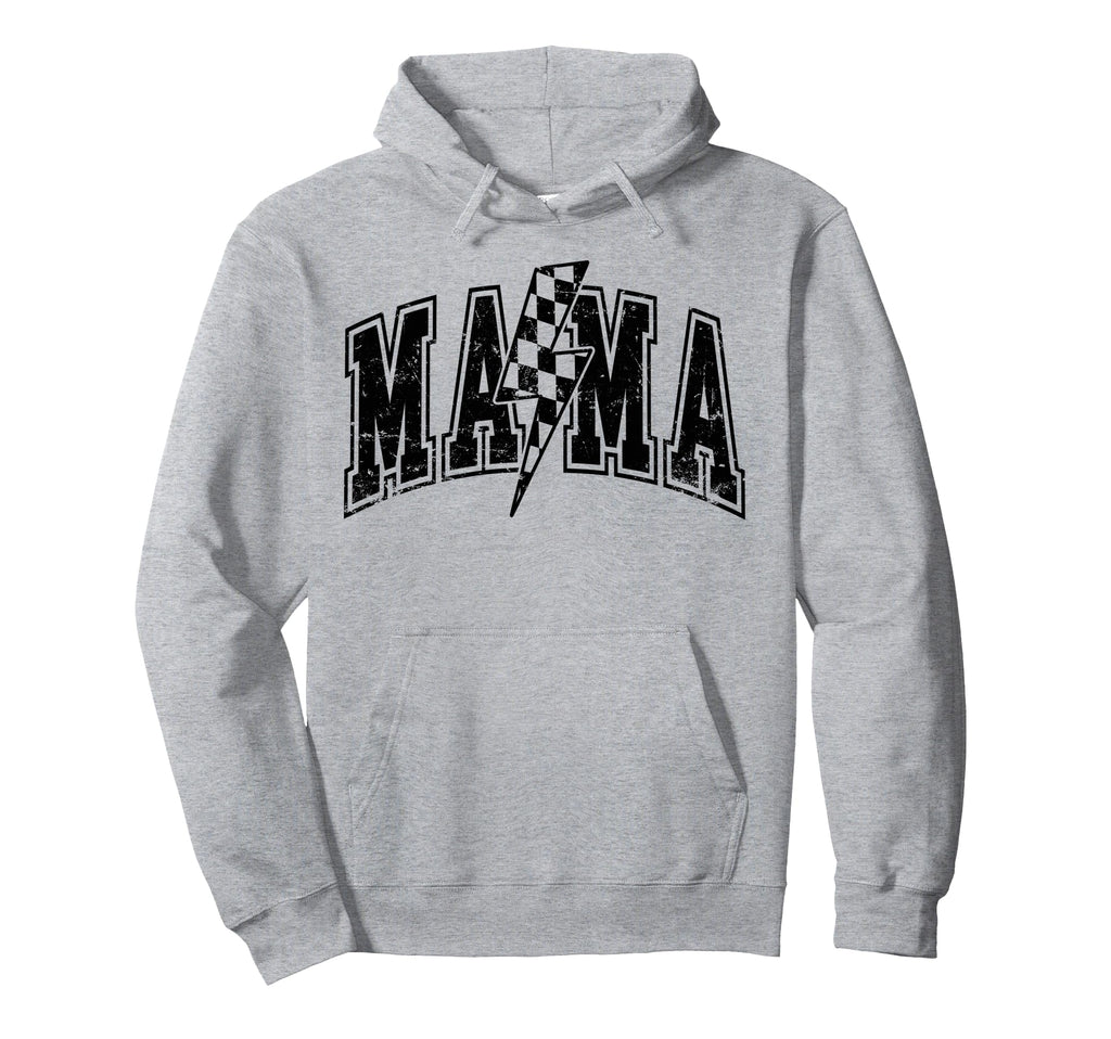 Mama Lightning Bolt Checkered Mothers Day Hoodie - Graphic Print Unisex - T-Shirt, Sweatshirt, Hoodie