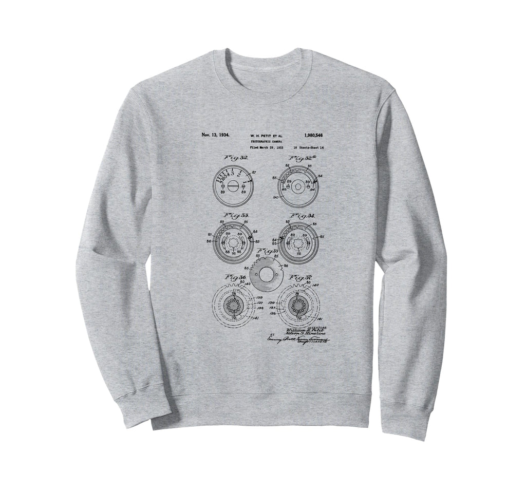 Camera Photographic Patent 1934 Sweatshirt - Novelty Apparel Men Women - T-Shirt, Sweatshirt, Hoodie