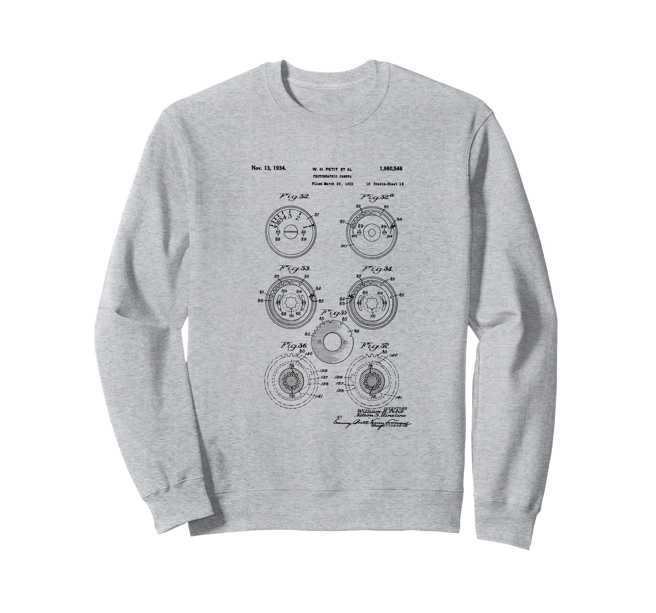 Camera Photographic Patent 1934 Sweatshirt - Novelty Apparel Men Women - T-Shirt, Sweatshirt, Hoodie