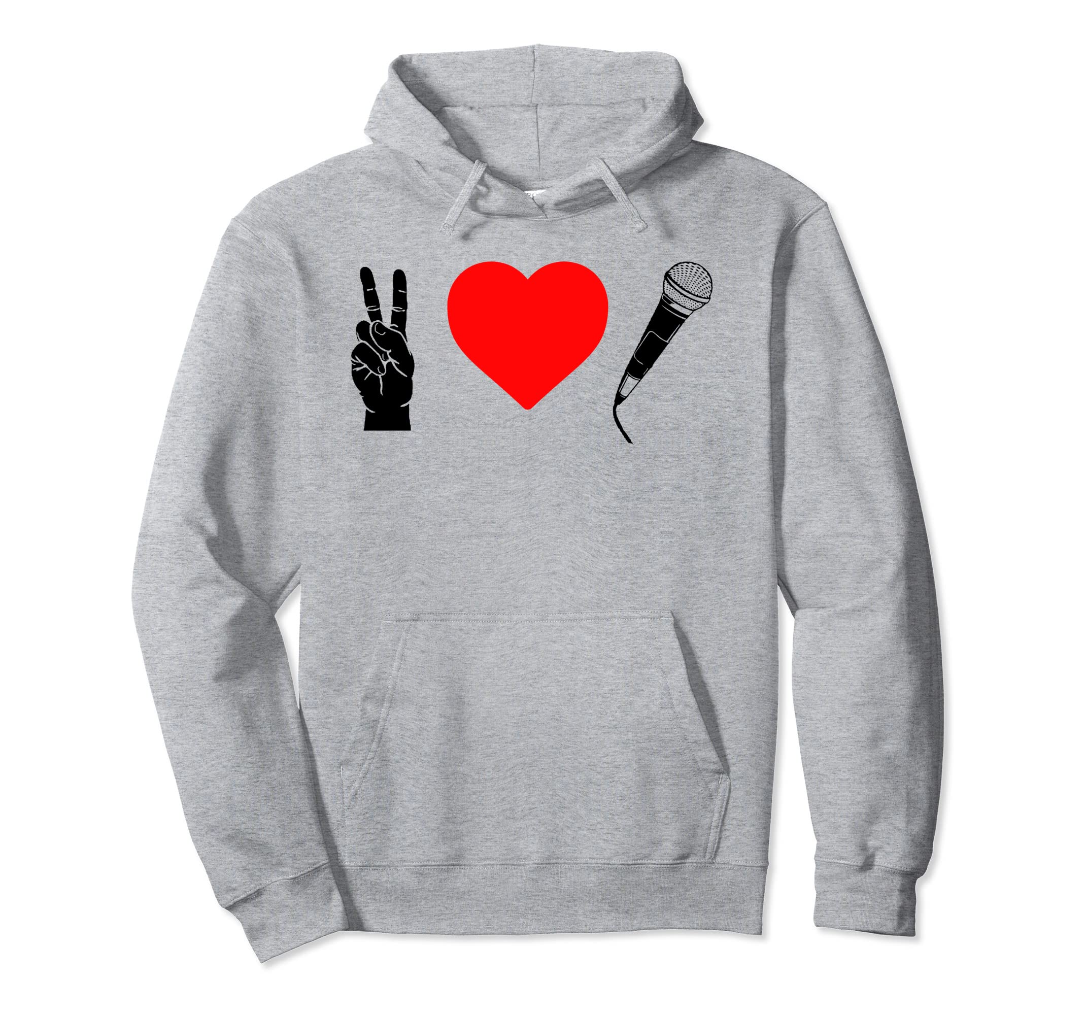 Peace Love Hip Hop Old School Rap Hoodie - Fun Novelty Design Men Women - T-Shirt, Sweatshirt, Hoodie