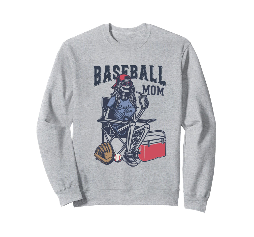 Baseball Mom Skeleton Baseball Mama Sweatshirt - Trendy Graphic Unisex - T-Shirt, Sweatshirt, Hoodie