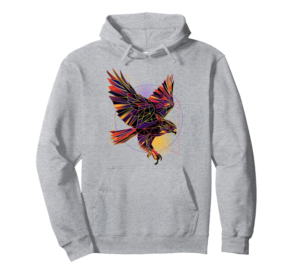 Vaporwave Geometric Falcon 80S Hoodie - Custom Art Print Men Women - T-Shirt, Sweatshirt, Hoodie