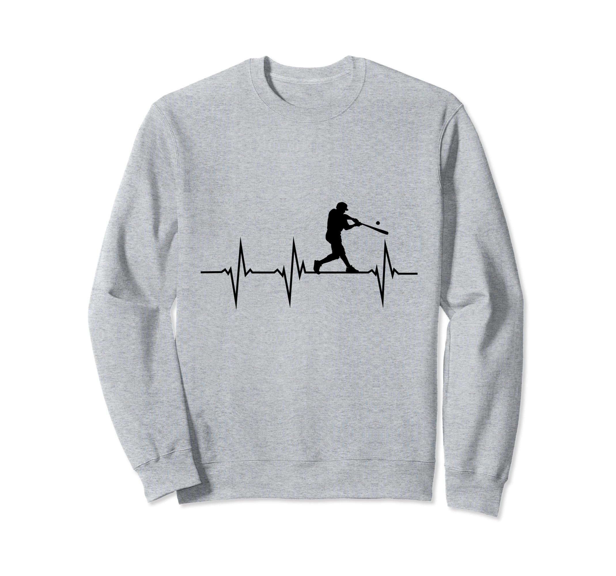 Funny Heartbeat Baseball Player Sweatshirt - Novelty Apparel for Adults - T-Shirt, Sweatshirt, Hoodie