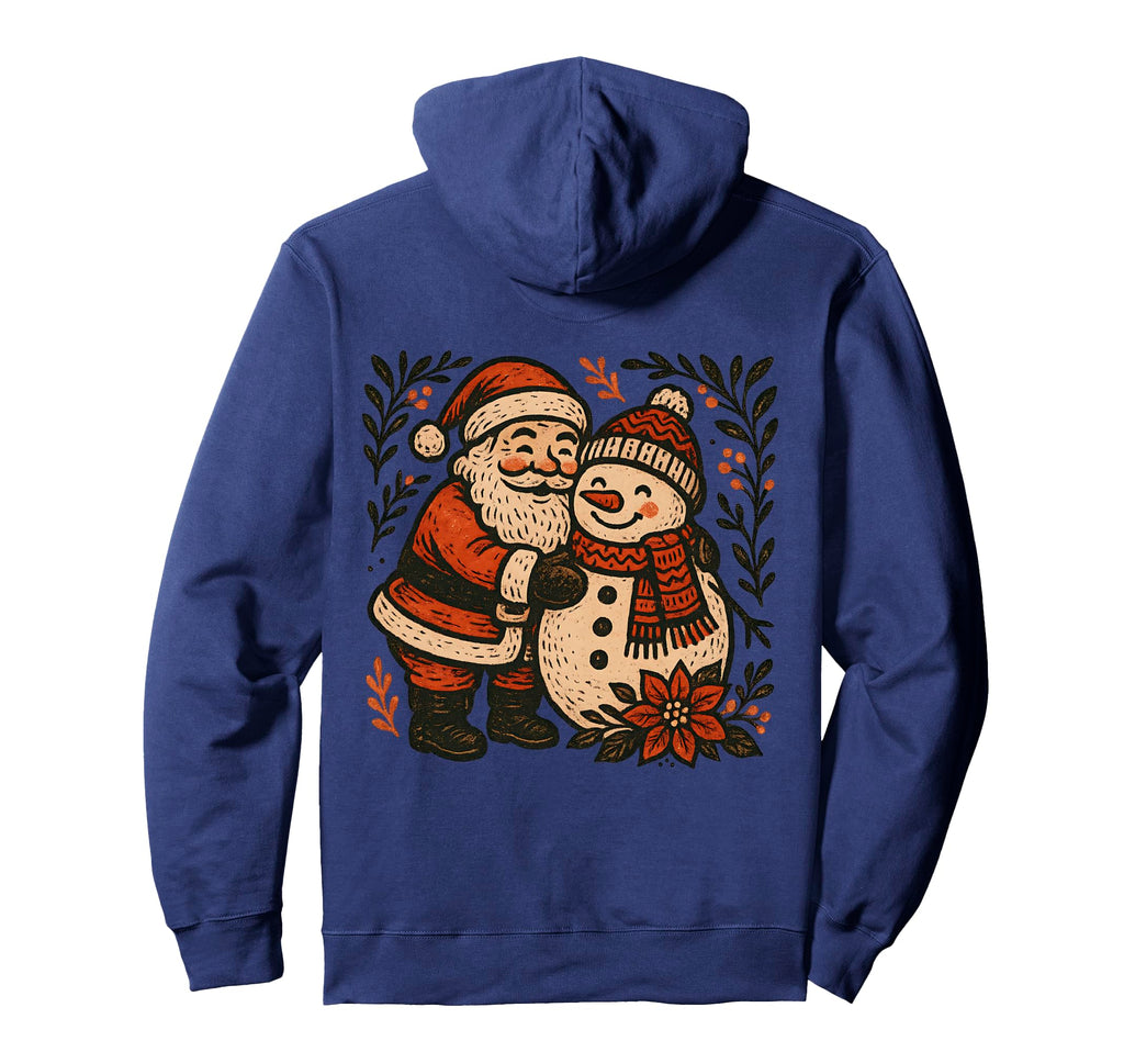 Snowman Santa Winter Boho Floral Hoodie - Graphic Print Men Women - T-Shirt, Sweatshirt, Hoodie