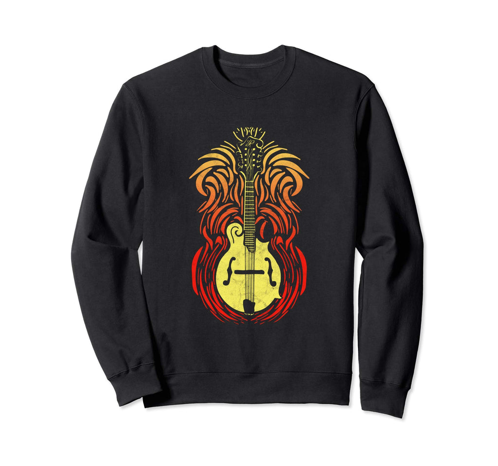 Mandolin Fire Distressed Bluegrass Sweatshirt - Minimalist Print Unisex - T-Shirt, Sweatshirt, Hoodie