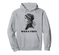 Wild And Free Bohemian Boho Hippie Hoodie - Minimalist Print for Adults - T-Shirt, Sweatshirt, Hoodie