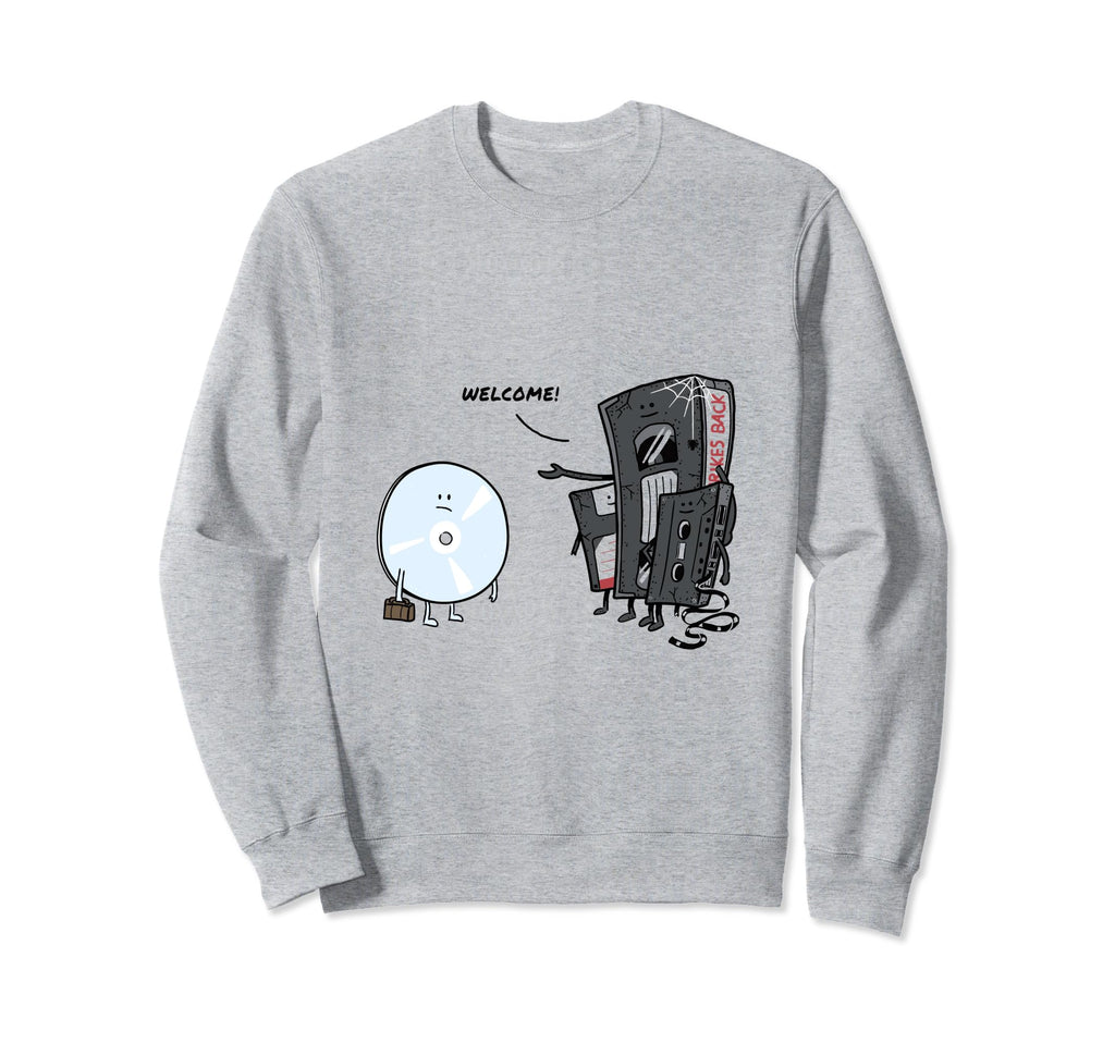 Cd Vhs Cassette Tape Sweatshirt - Custom Art Print Unisex - T-Shirt, Sweatshirt, Hoodie