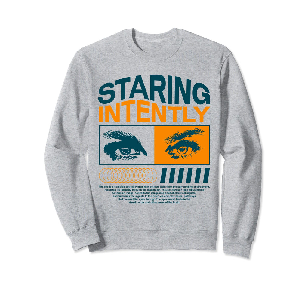 Staring Intently Y2K Aesthetic Sweatshirt - Novelty Apparel Men Women - T-Shirt, Sweatshirt, Hoodie