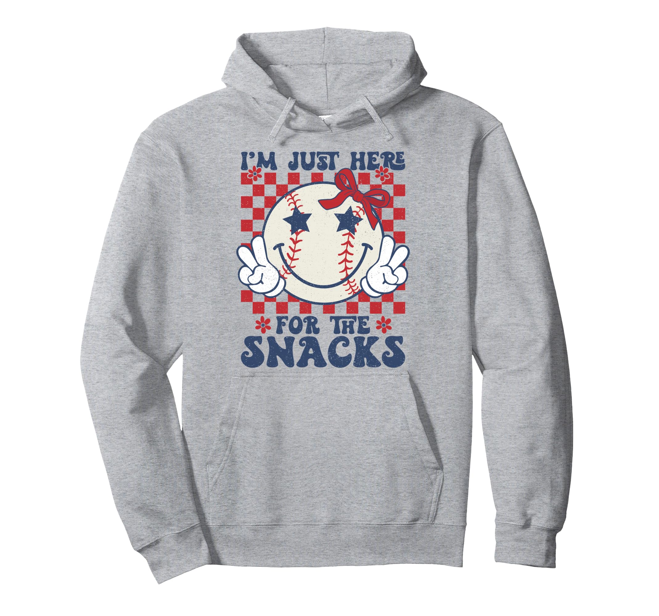 Baseball Sister Im Just Here Snacks Hoodie - Aesthetic Graphic for Adults - T-Shirt, Sweatshirt, Hoodie