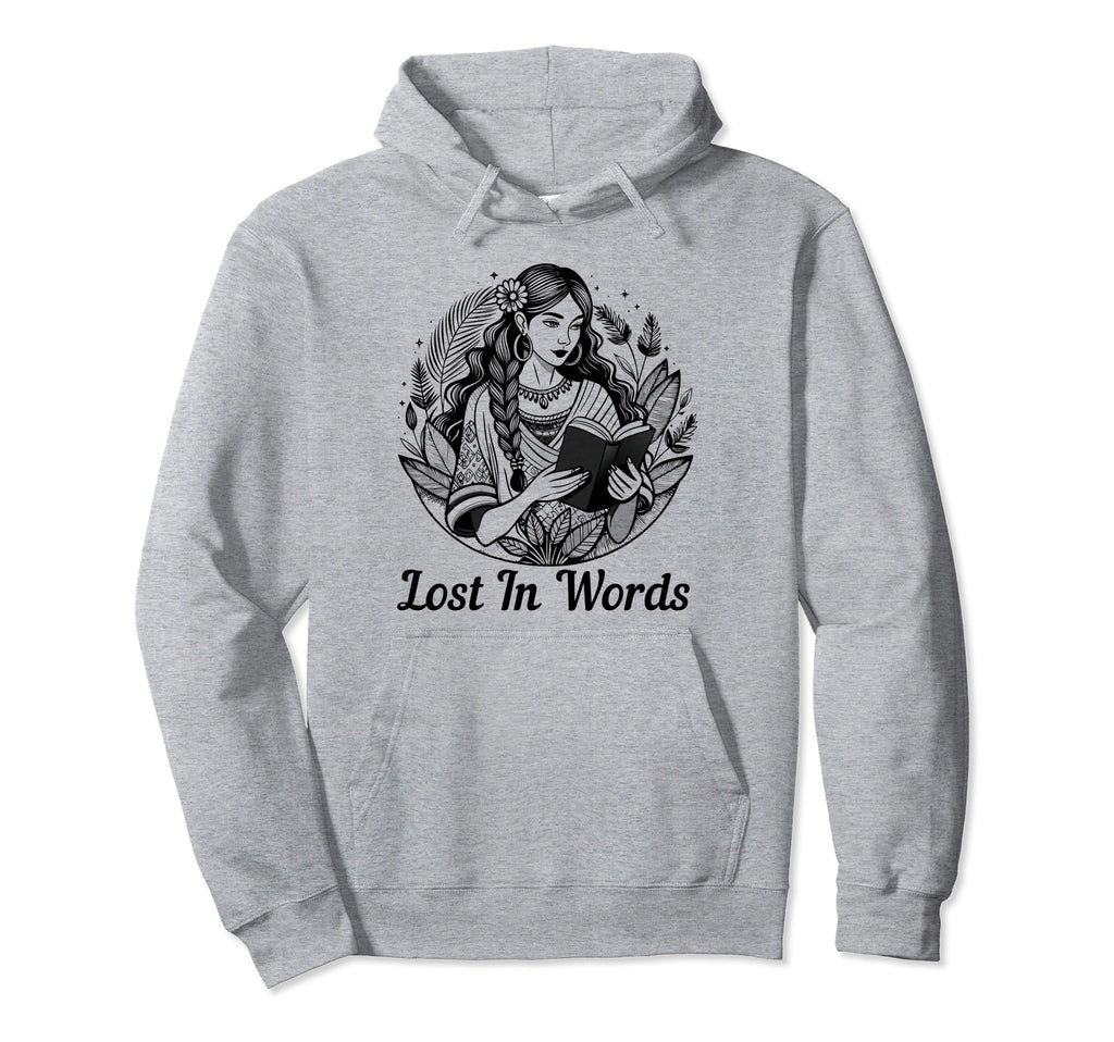 Lost Words Boho Reading Lover Hoodie - Fun Novelty Design for Adults - T-Shirt, Sweatshirt, Hoodie