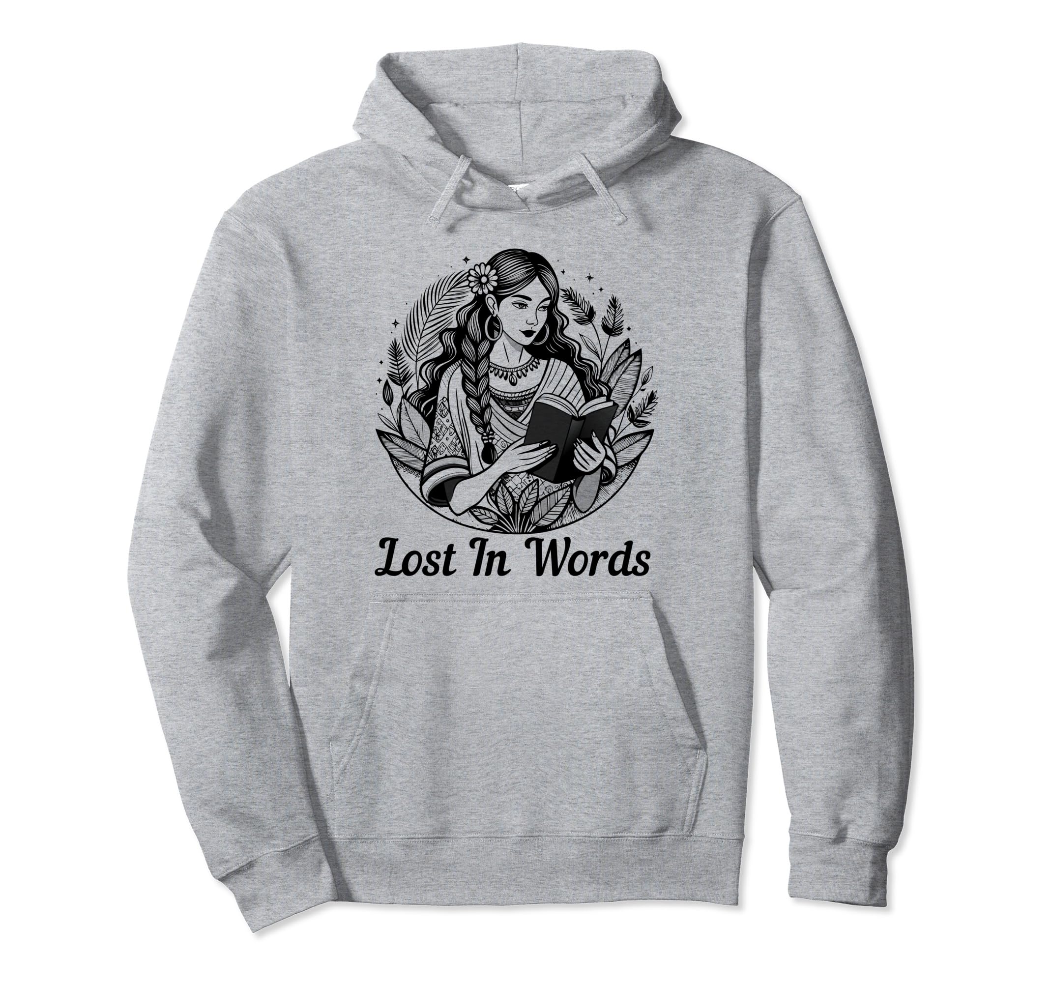 Lost Words Boho Reading Lover Hoodie - Fun Novelty Design for Adults - T-Shirt, Sweatshirt, Hoodie