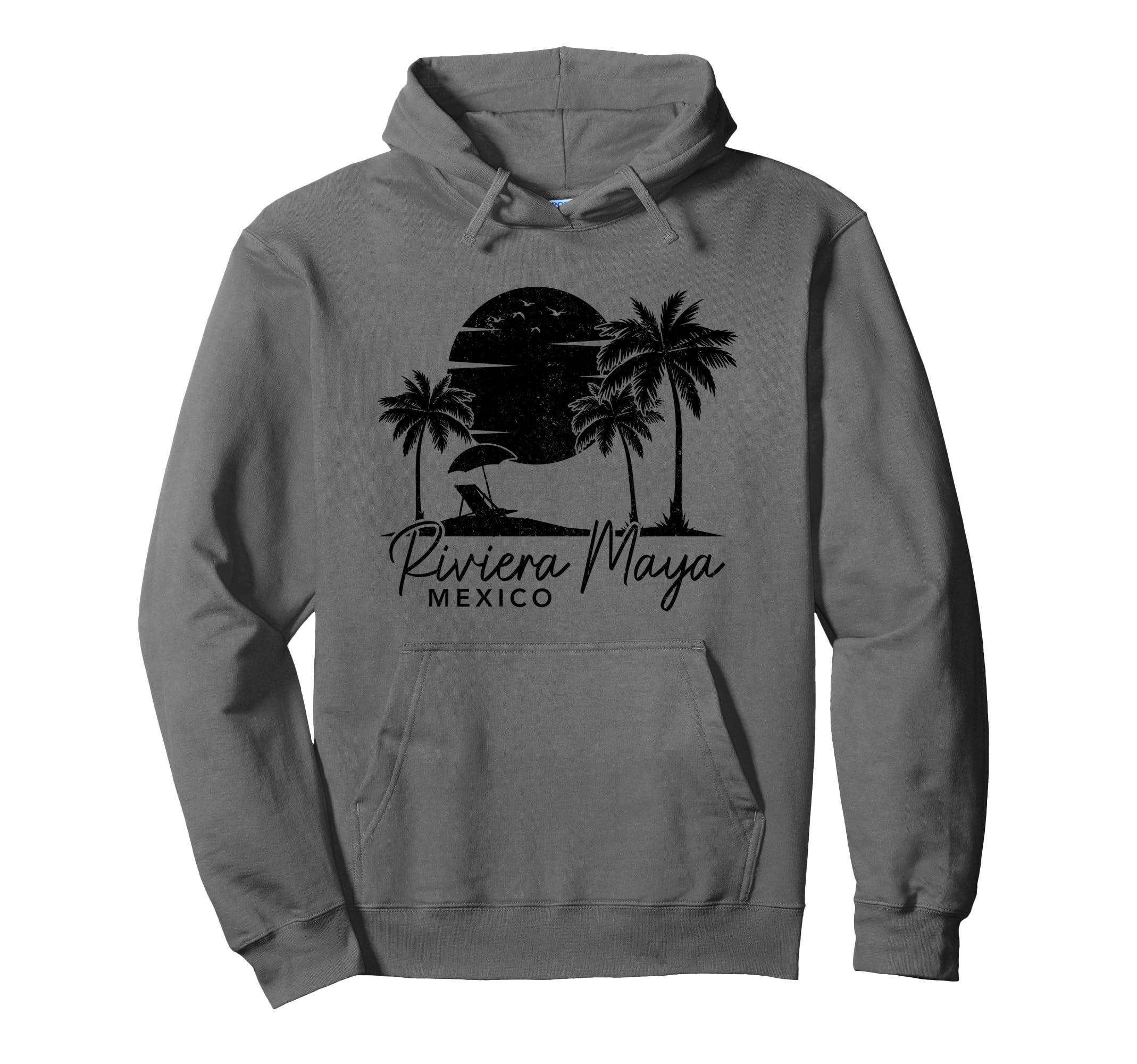 Riviera Maya Mexico Surfer Sunset Hoodie - Fun Novelty Design for Adults - T-Shirt, Sweatshirt, Hoodie