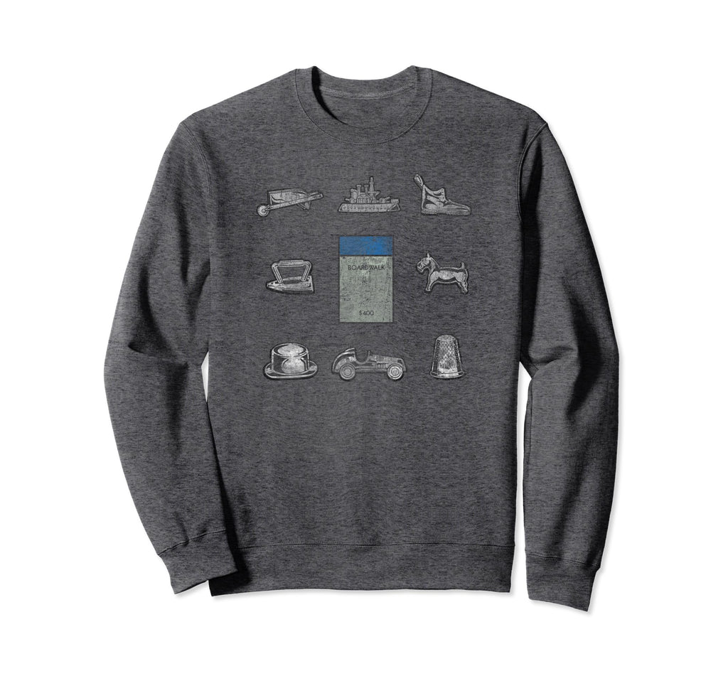 Monopoly Game Pieces Boardwalk Sweatshirt - Aesthetic Graphic for Adults - T-Shirt, Sweatshirt, Hoodie