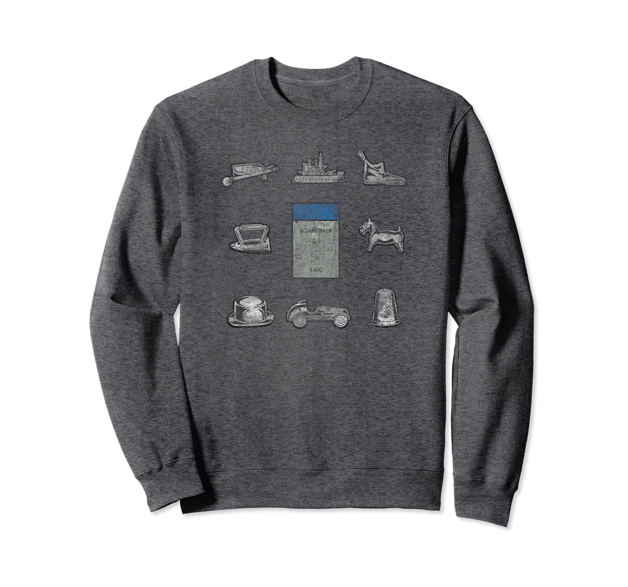 Monopoly Game Pieces Boardwalk Sweatshirt - Aesthetic Graphic for Adults - T-Shirt, Sweatshirt, Hoodie