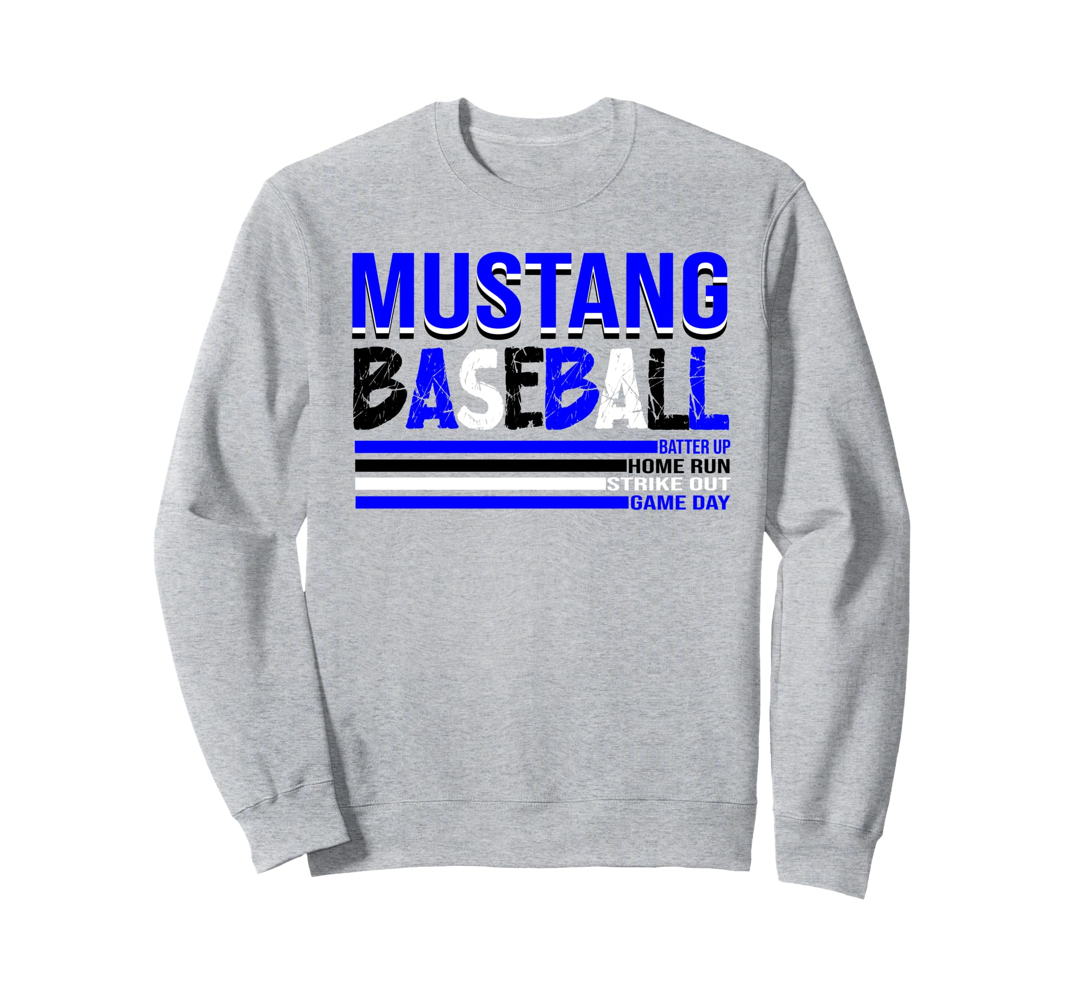 Mustang Baseball Mom Blue Sweatshirt - Fun Novelty Design for Adults - T-Shirt, Sweatshirt, Hoodie