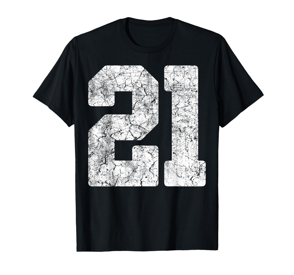Distressed White Number 21 Jersey T-Shirt - Trendy Graphic for Adults - T-Shirt, Sweatshirt, Hoodie