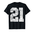 Distressed White Number 21 Jersey T-Shirt - Trendy Graphic for Adults - T-Shirt, Sweatshirt, Hoodie