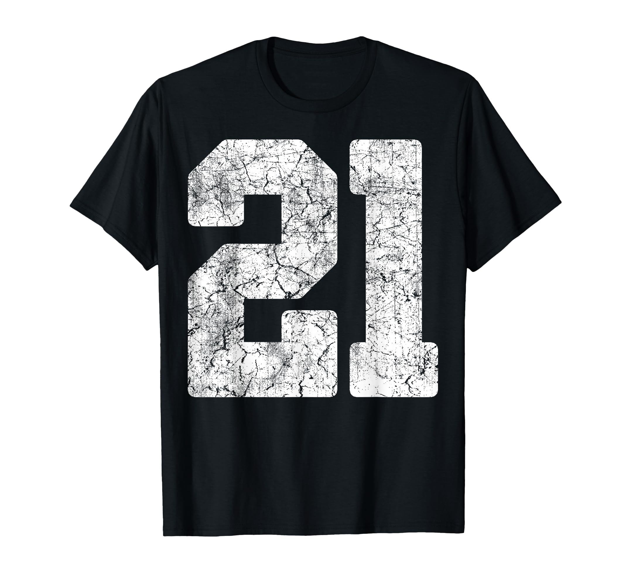 Distressed White Number 21 Jersey T-Shirt - Trendy Graphic for Adults - T-Shirt, Sweatshirt, Hoodie