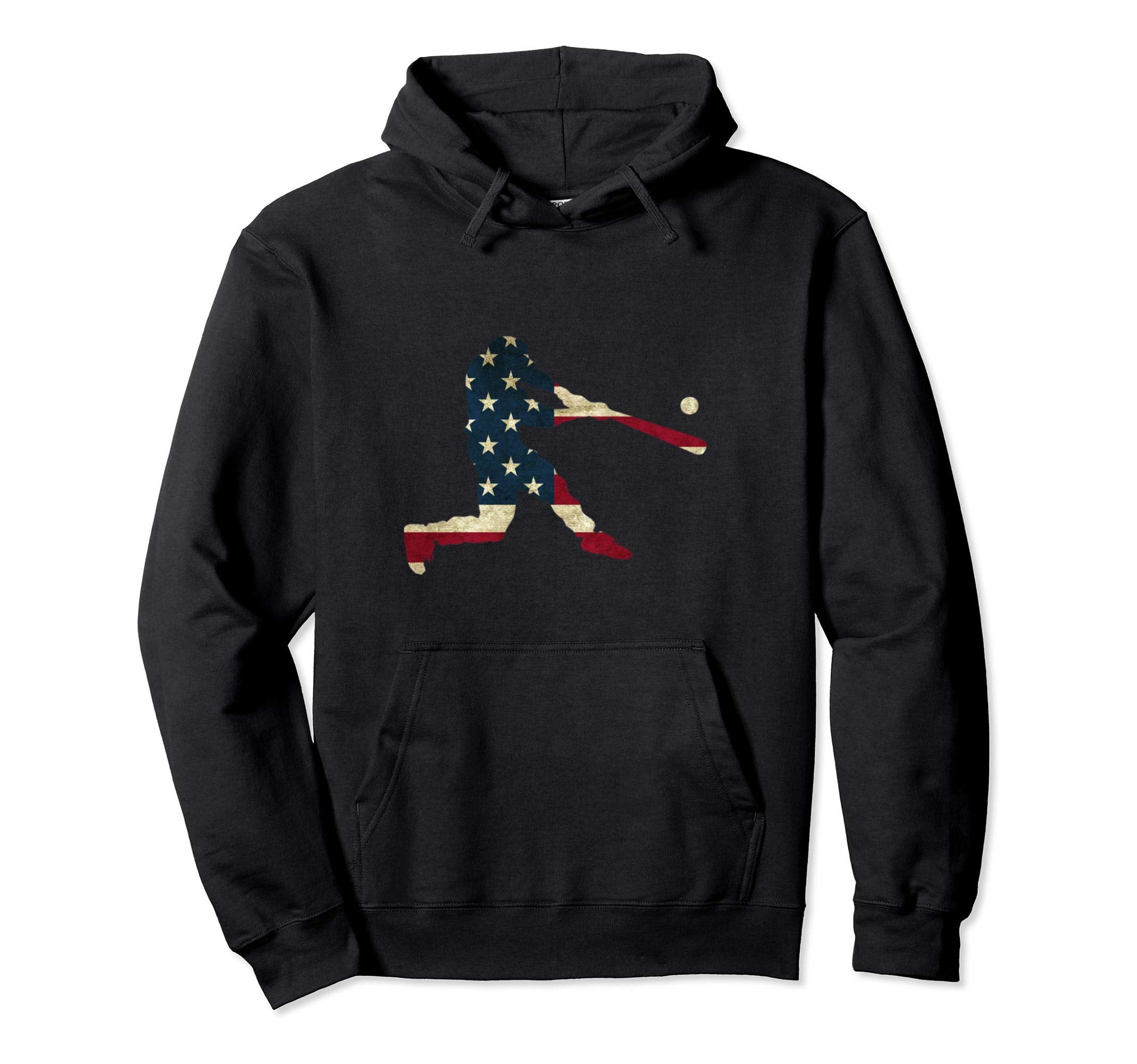 Baseball American Flag Baseballin Ball Hoodie - Streetwear Style Men Women - T-Shirt, Sweatshirt, Hoodie