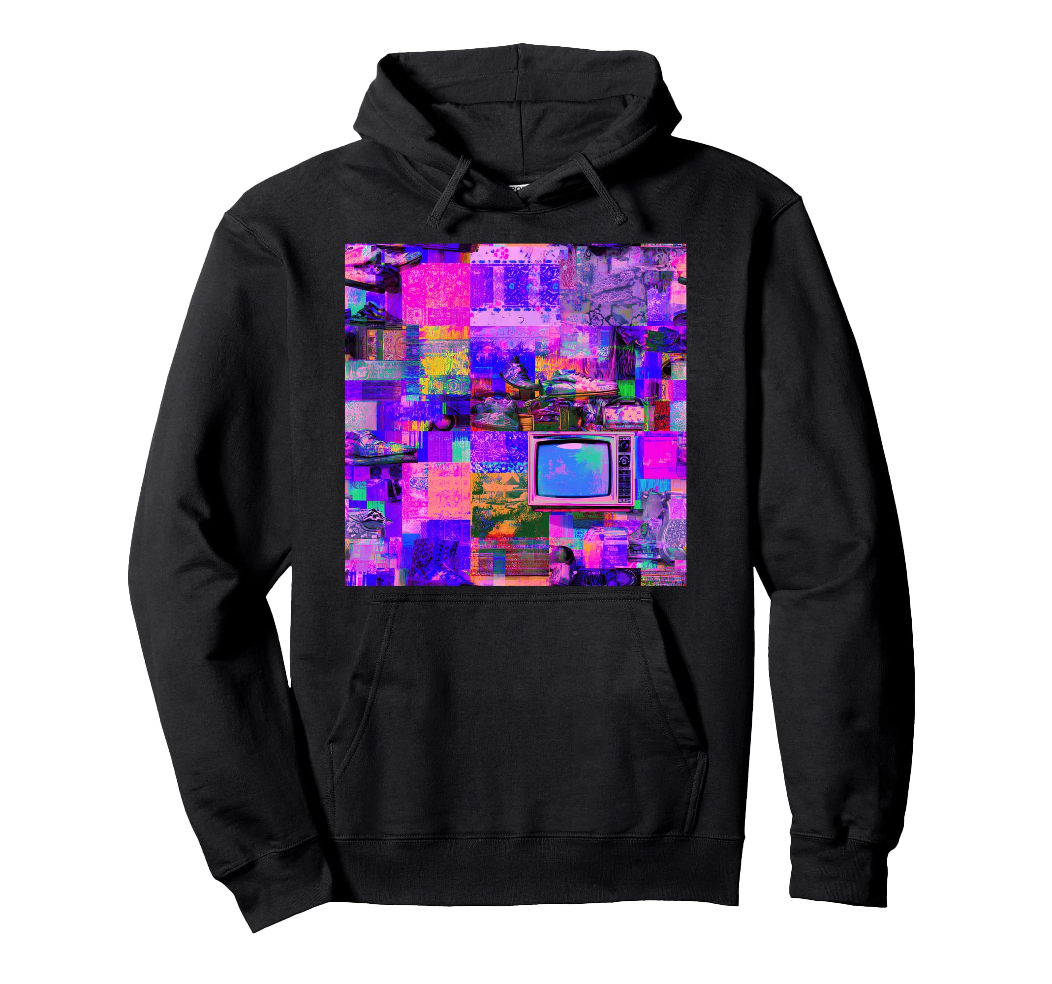Vaporwave Glitch Art 80S 90S Aesthetic Hoodie - Novelty Apparel Men Women - T-Shirt, Sweatshirt, Hoodie