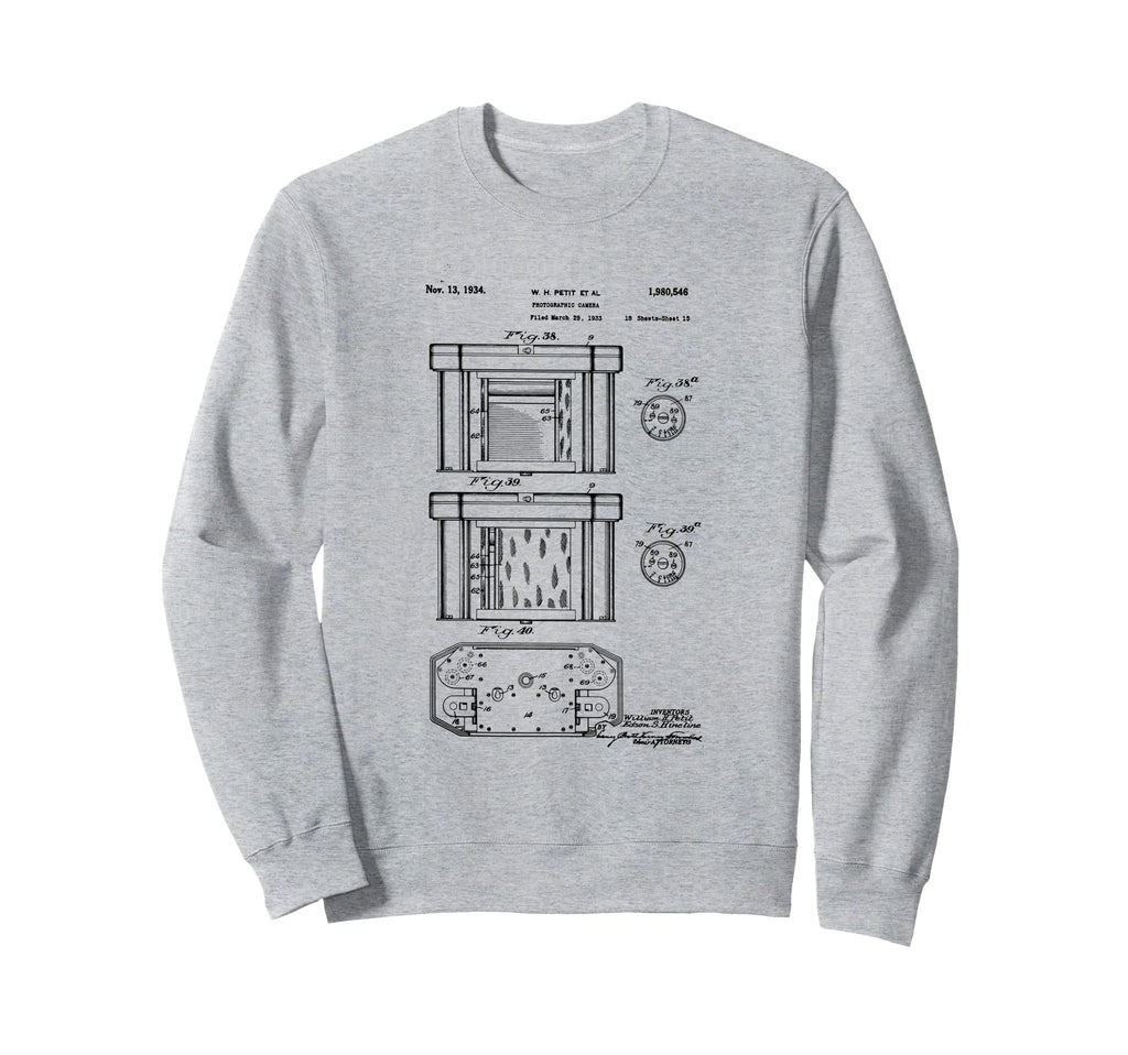 Camera Photographic Patent 1934 Sweatshirt - Streetwear Style Unisex - T-Shirt, Sweatshirt, Hoodie