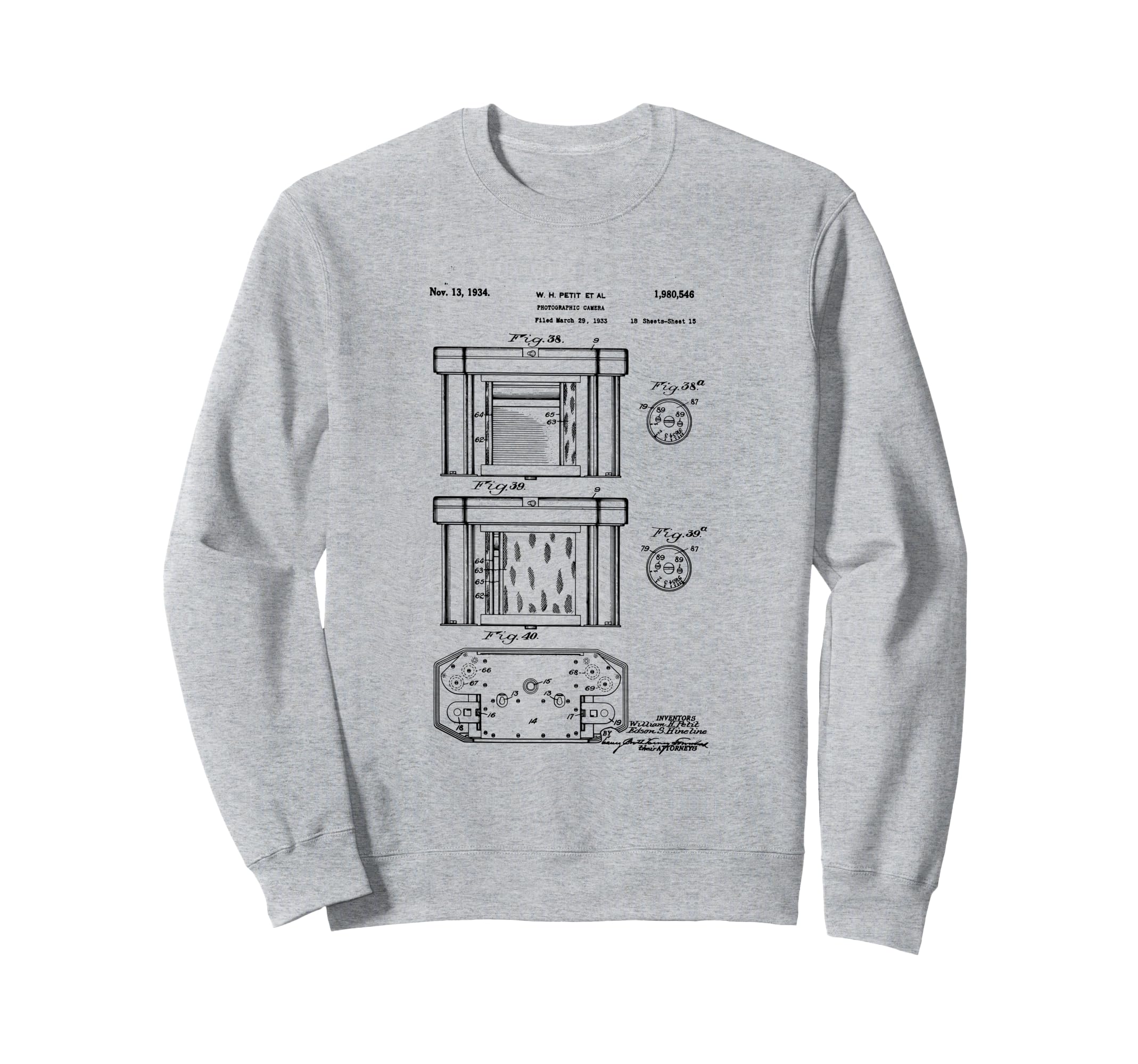 Camera Photographic Patent 1934 Sweatshirt - Streetwear Style Unisex - T-Shirt, Sweatshirt, Hoodie