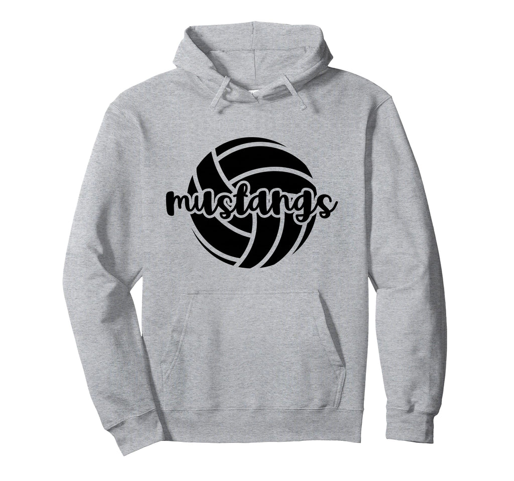 Mustangs Volleyball Team Mascot Hoodie - Fun Novelty Design Men Women - T-Shirt, Sweatshirt, Hoodie