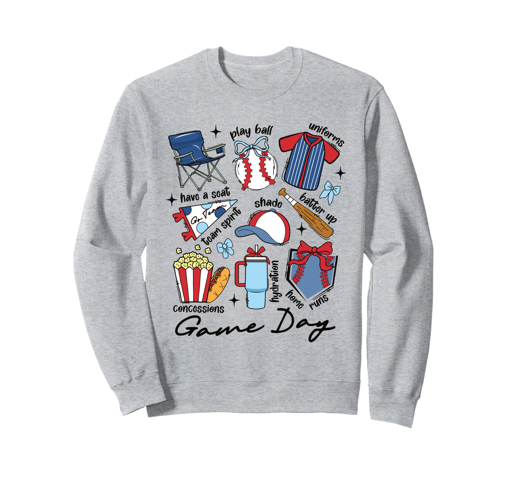 Game Day Baseball Sports Doodle Home Sweatshirt - Streetwear Style Unisex - T-Shirt, Sweatshirt, Hoodie