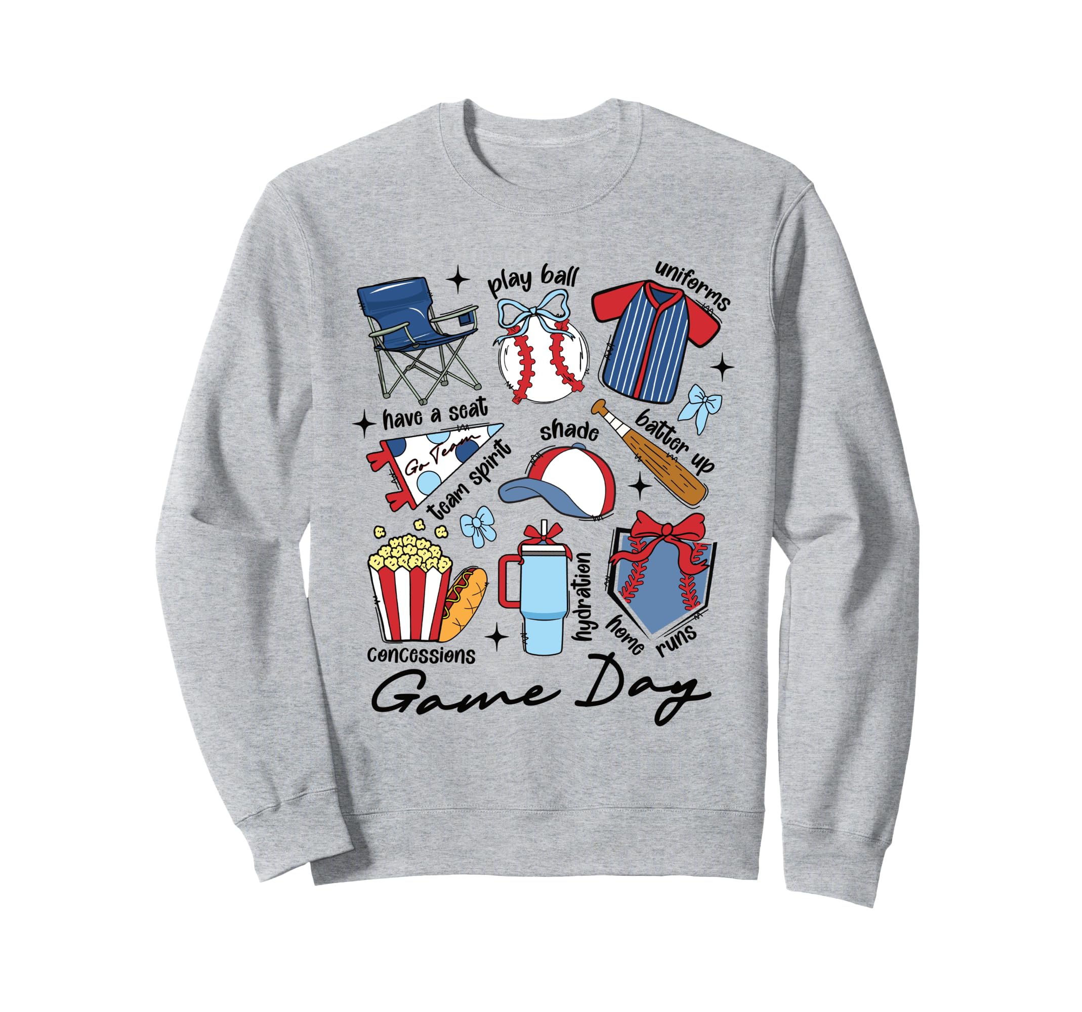 Game Day Baseball Sports Doodle Home Sweatshirt - Streetwear Style Unisex - T-Shirt, Sweatshirt, Hoodie