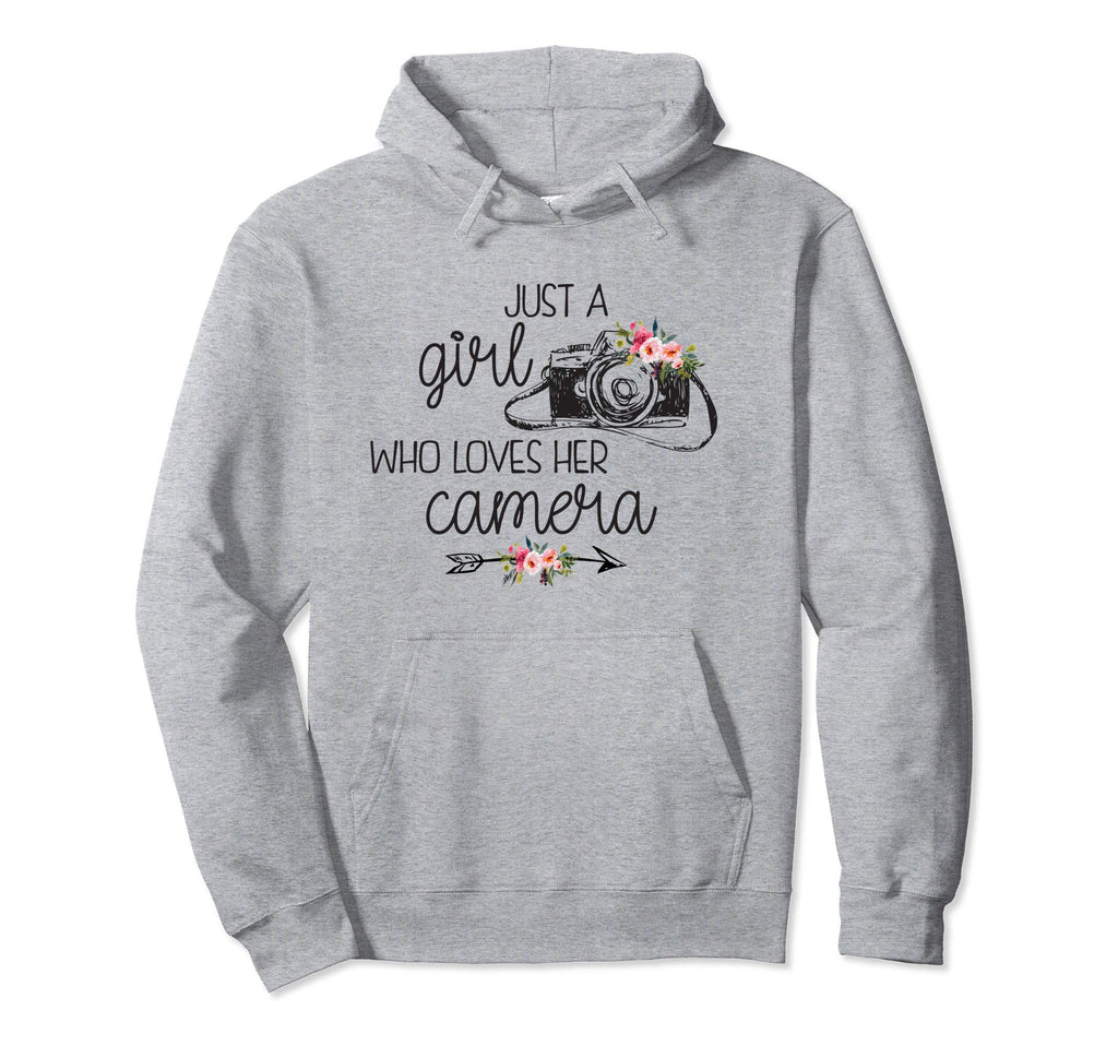 Just Who Loves Her Camera Photographer Hoodie - Minimalist Print Men Women - T-Shirt, Sweatshirt, Hoodie