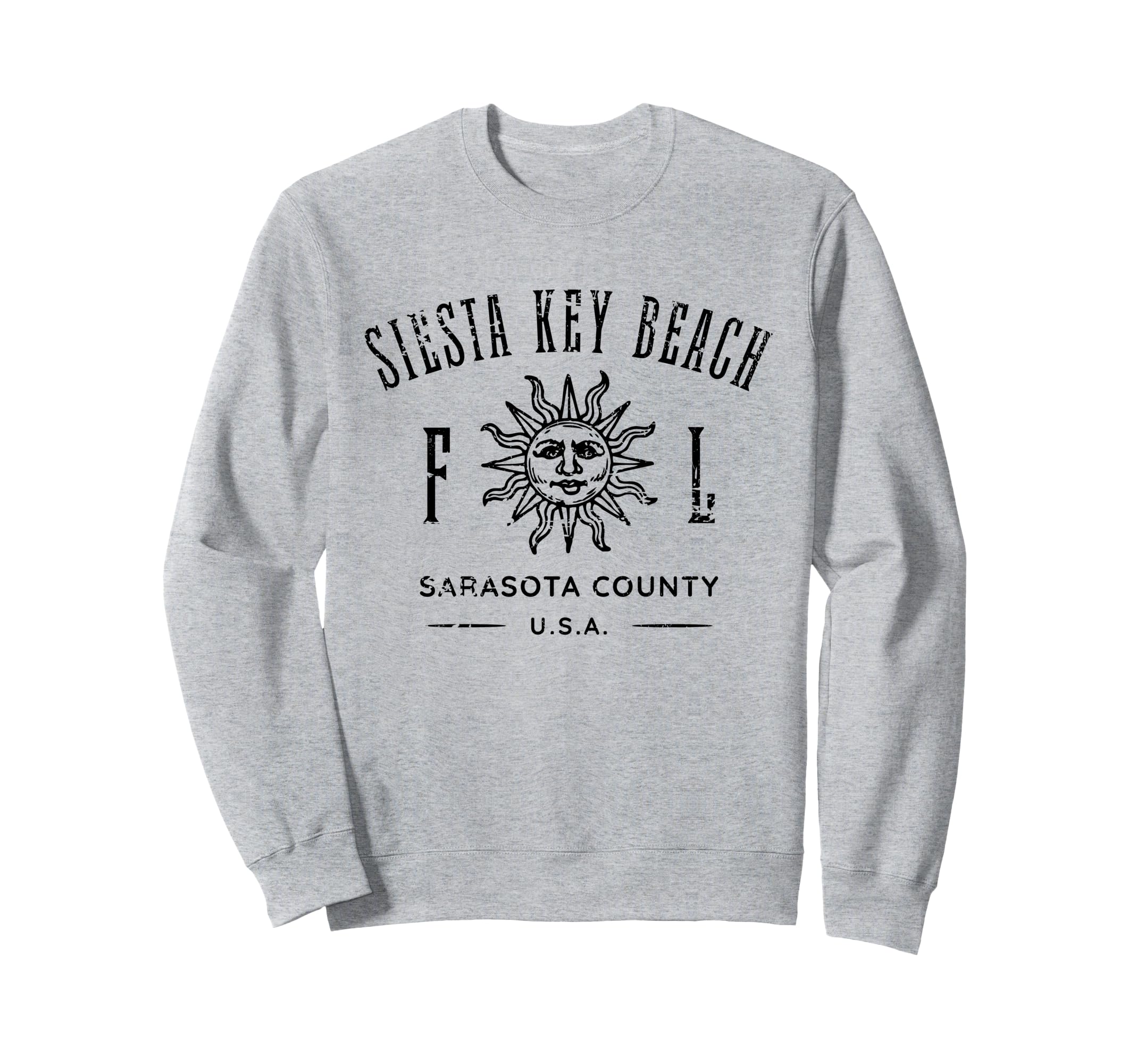 Siesta Key Beach Florida Distressed Sweatshirt - Aesthetic Graphic Unisex - T-Shirt, Sweatshirt, Hoodie